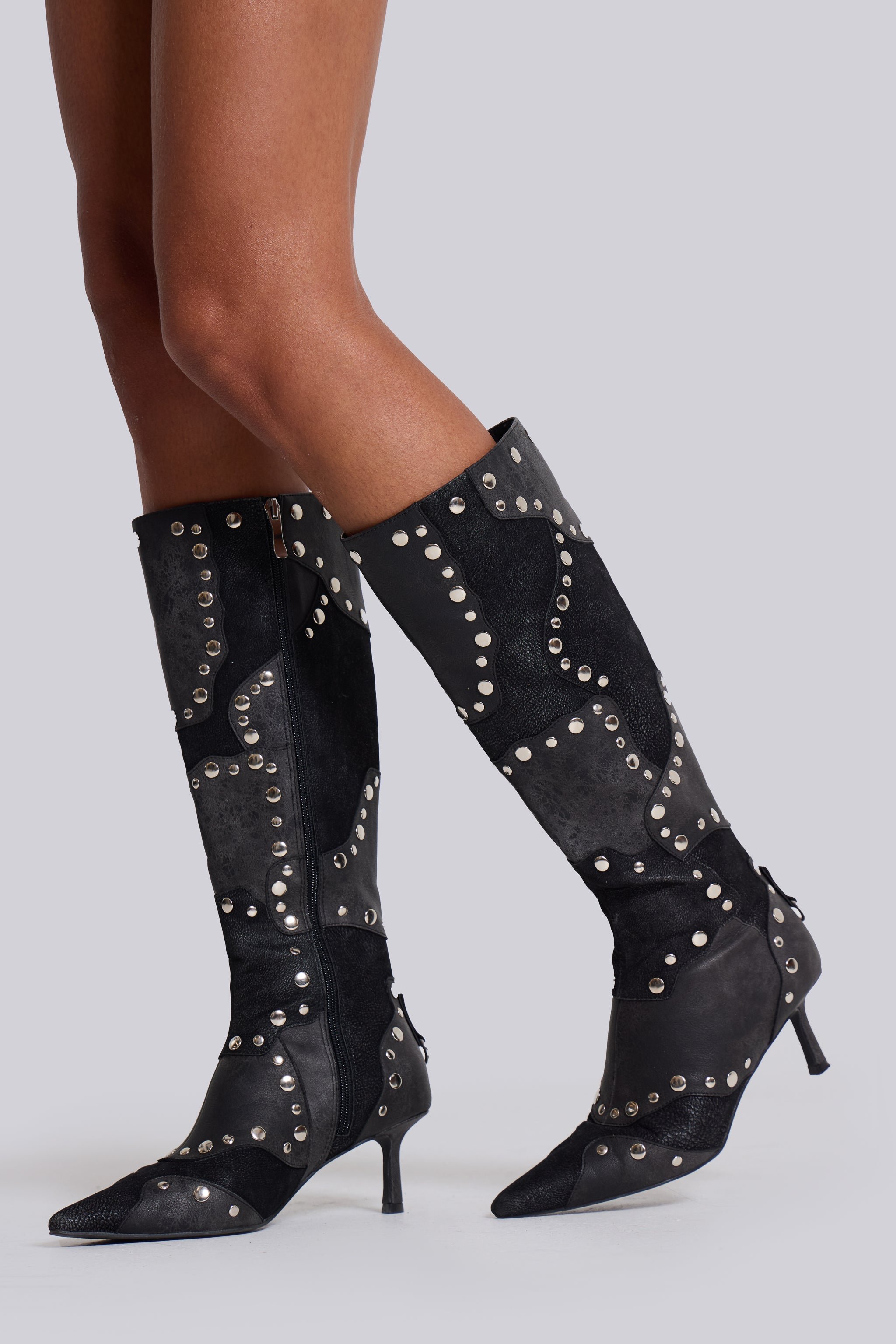 Shadow Studded Knee-High Boot