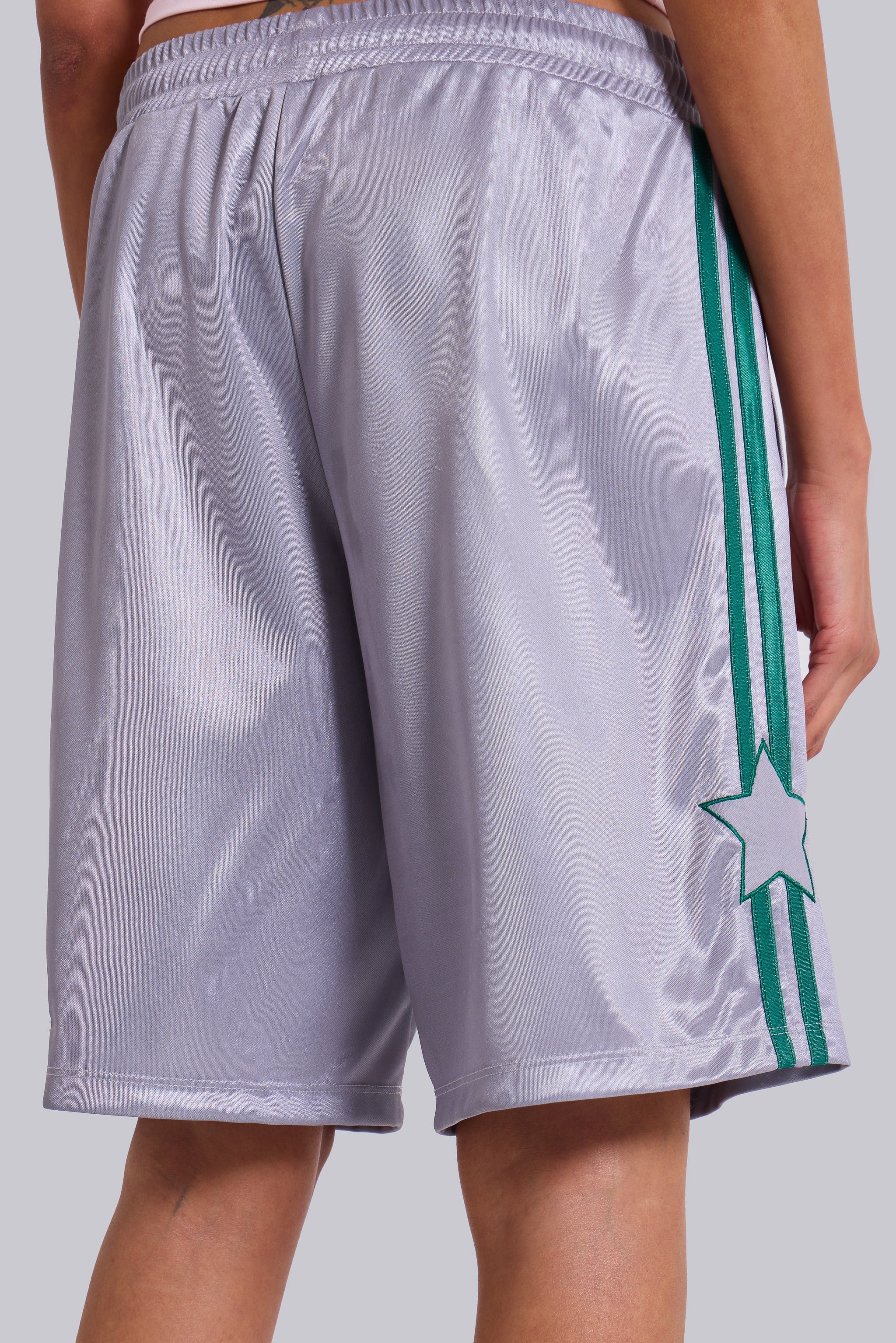 Silver Longline Football Shorts