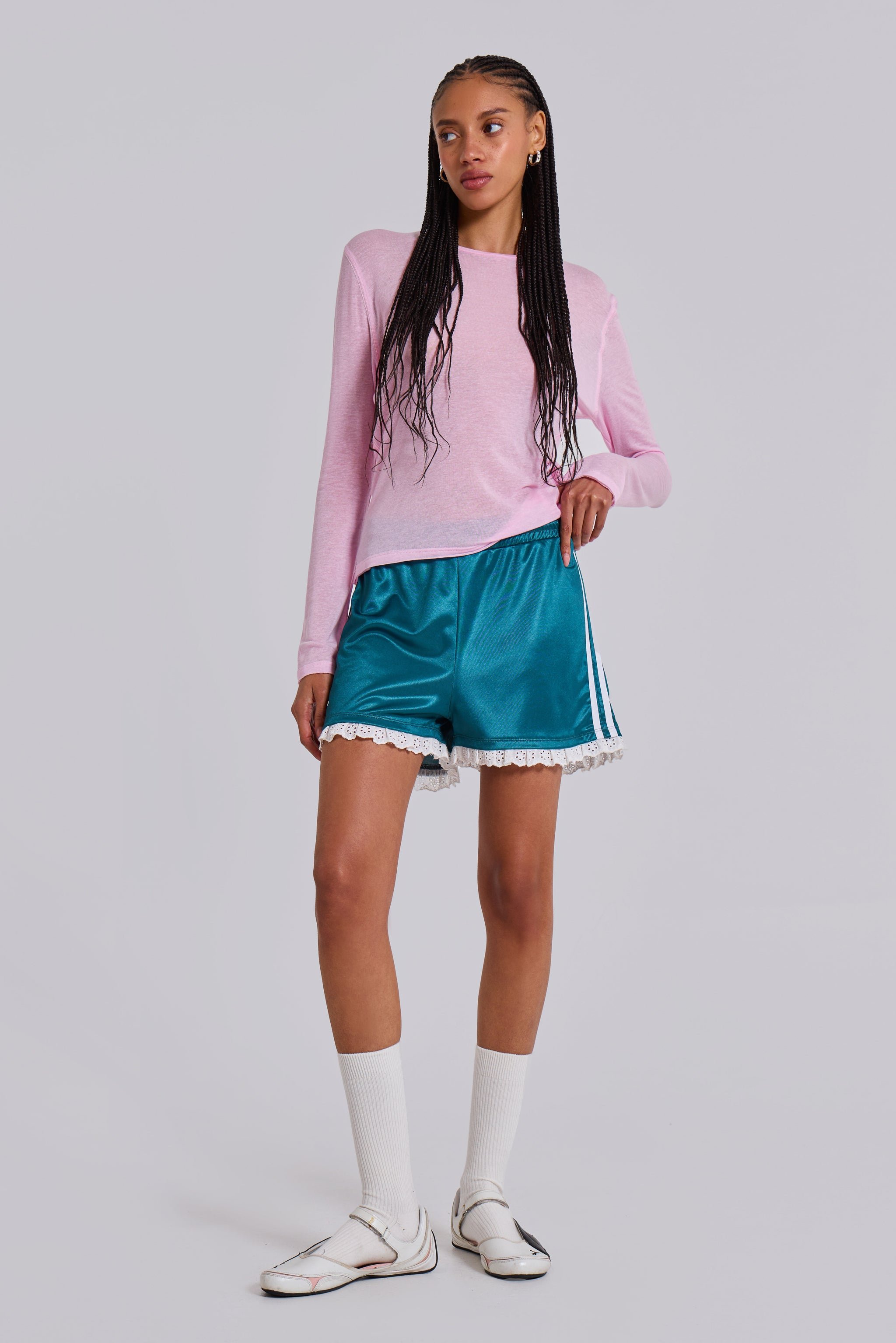 Bronwyn Broderie Football Shorts