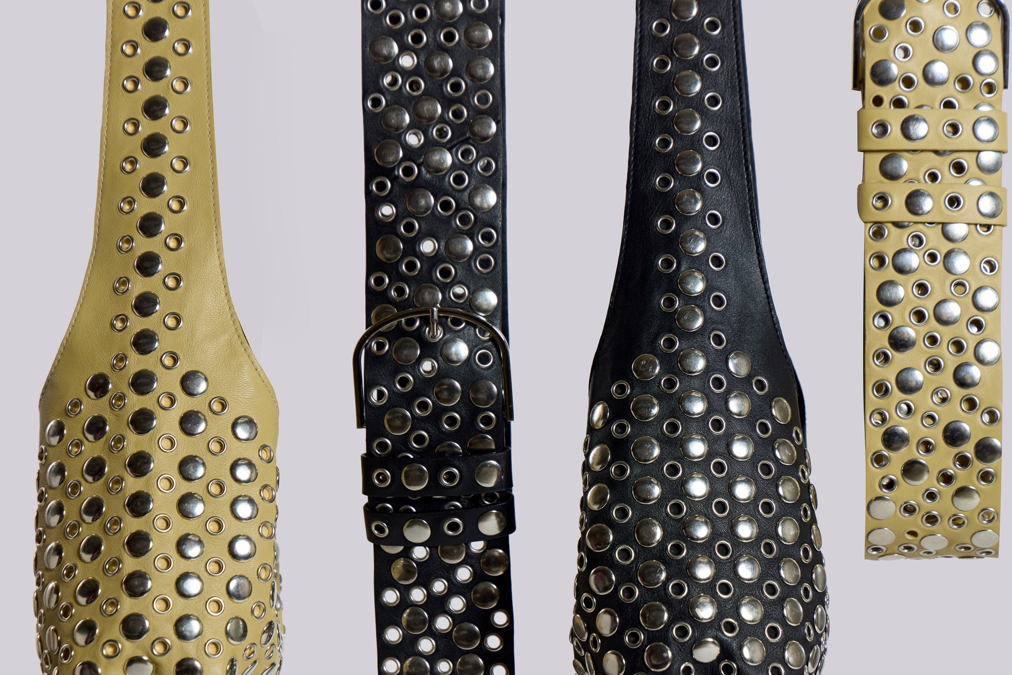 Osmium Studded Belt In Cream