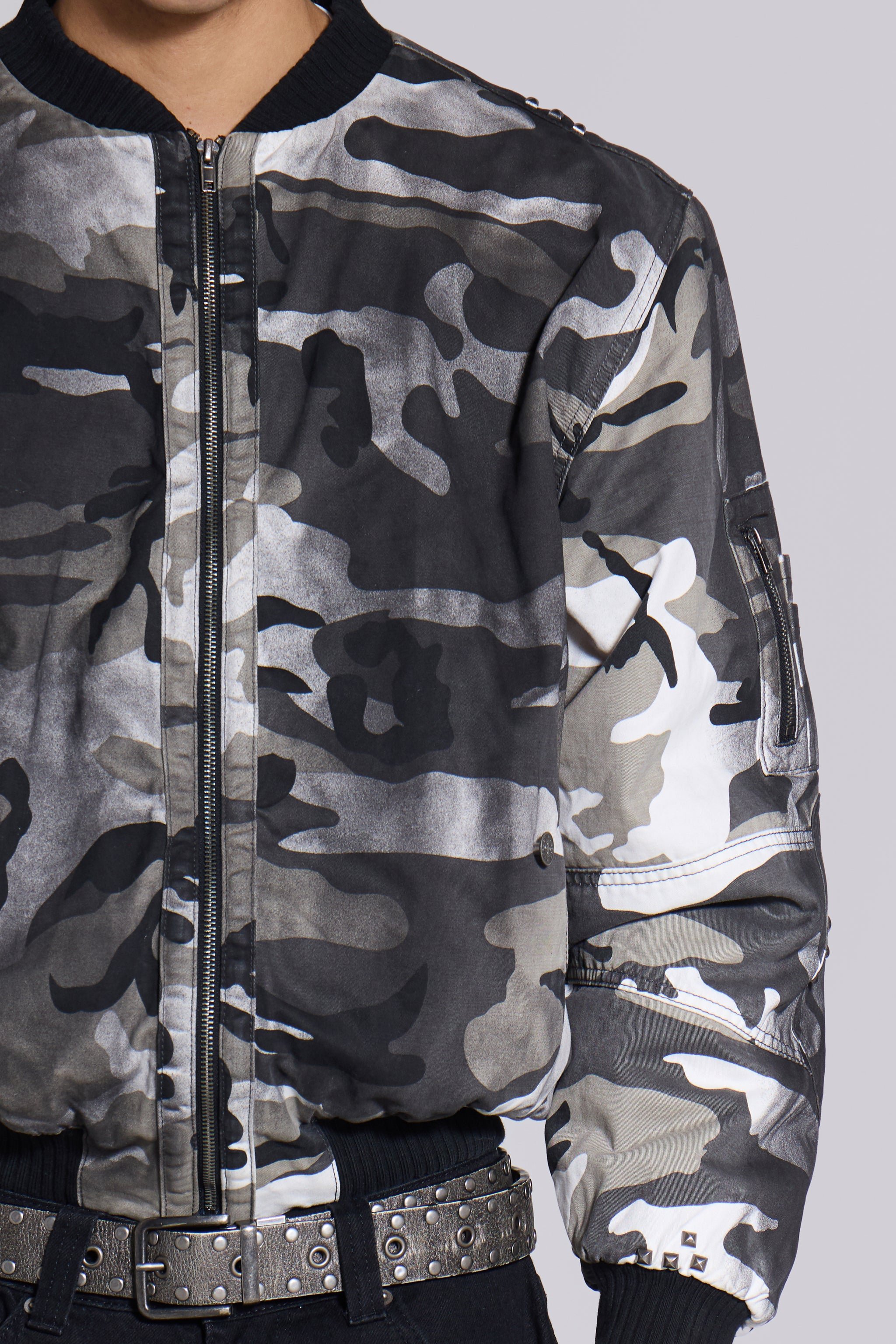 Dirty Camo Bomber Jacket