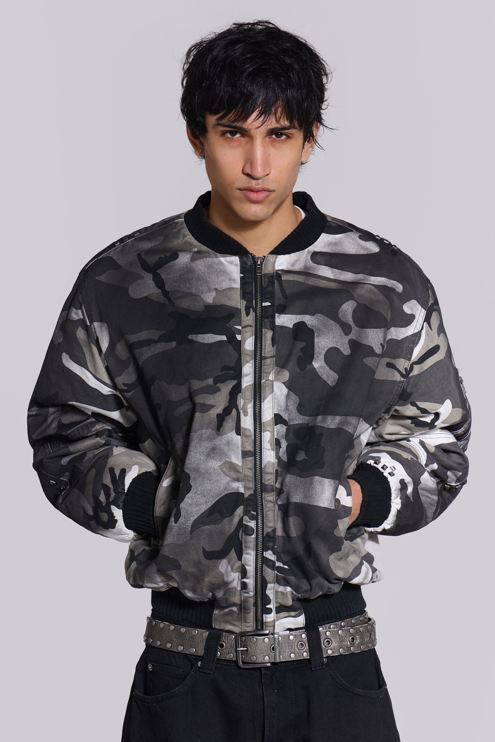 Dirty Camo Bomber Jacket