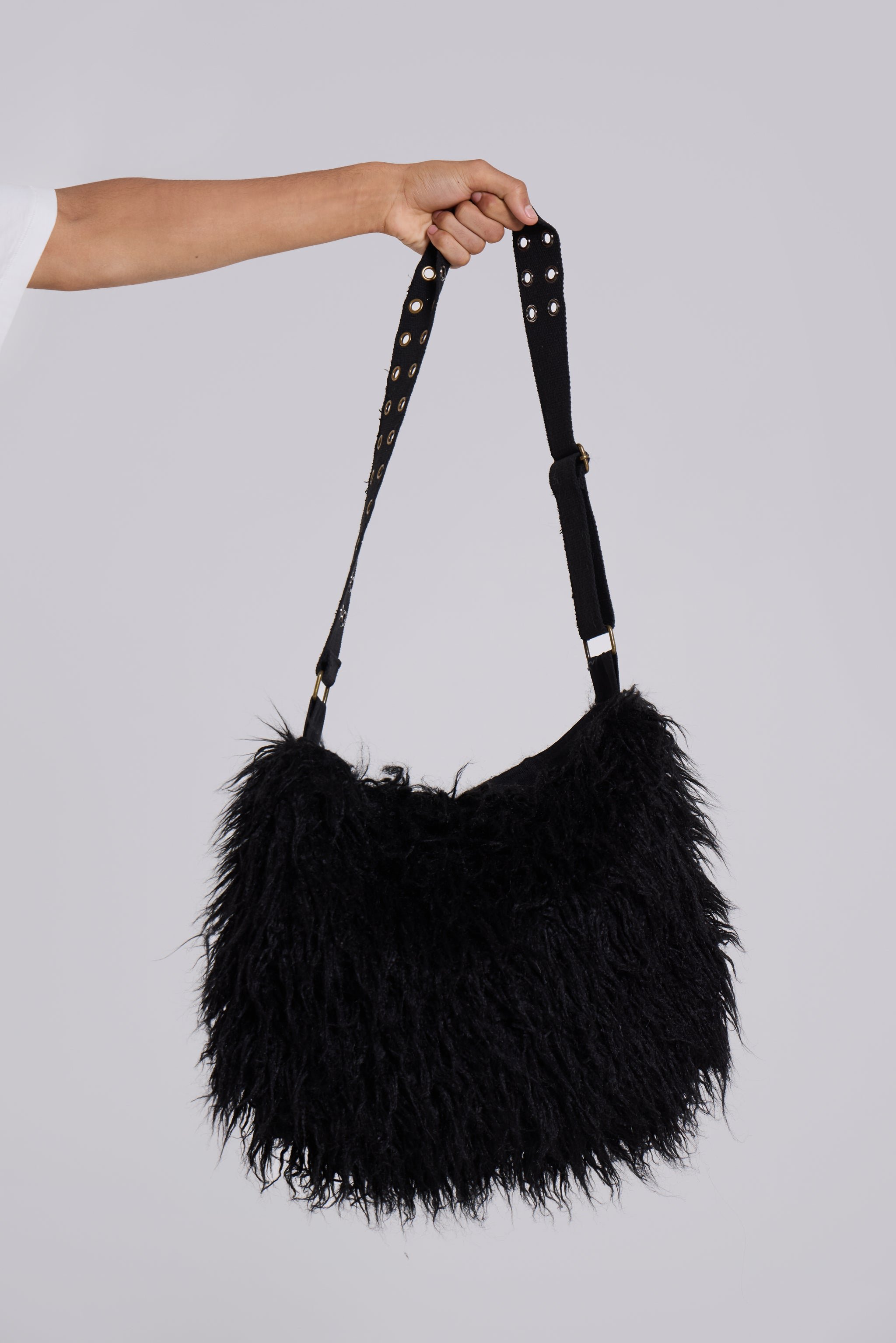 Faux fur cross body bag sale