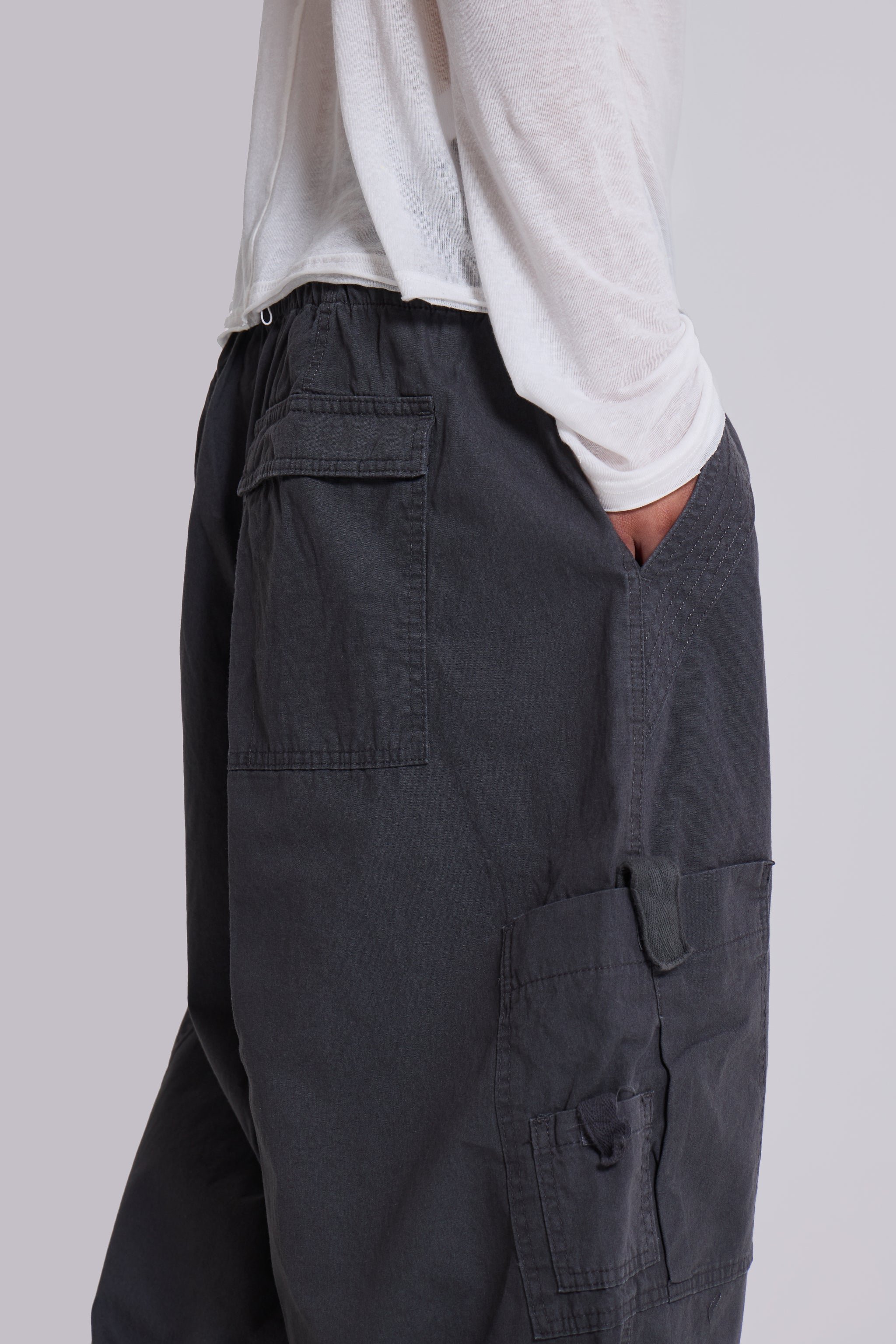 Vintage Grey Parachute Cargo Pants