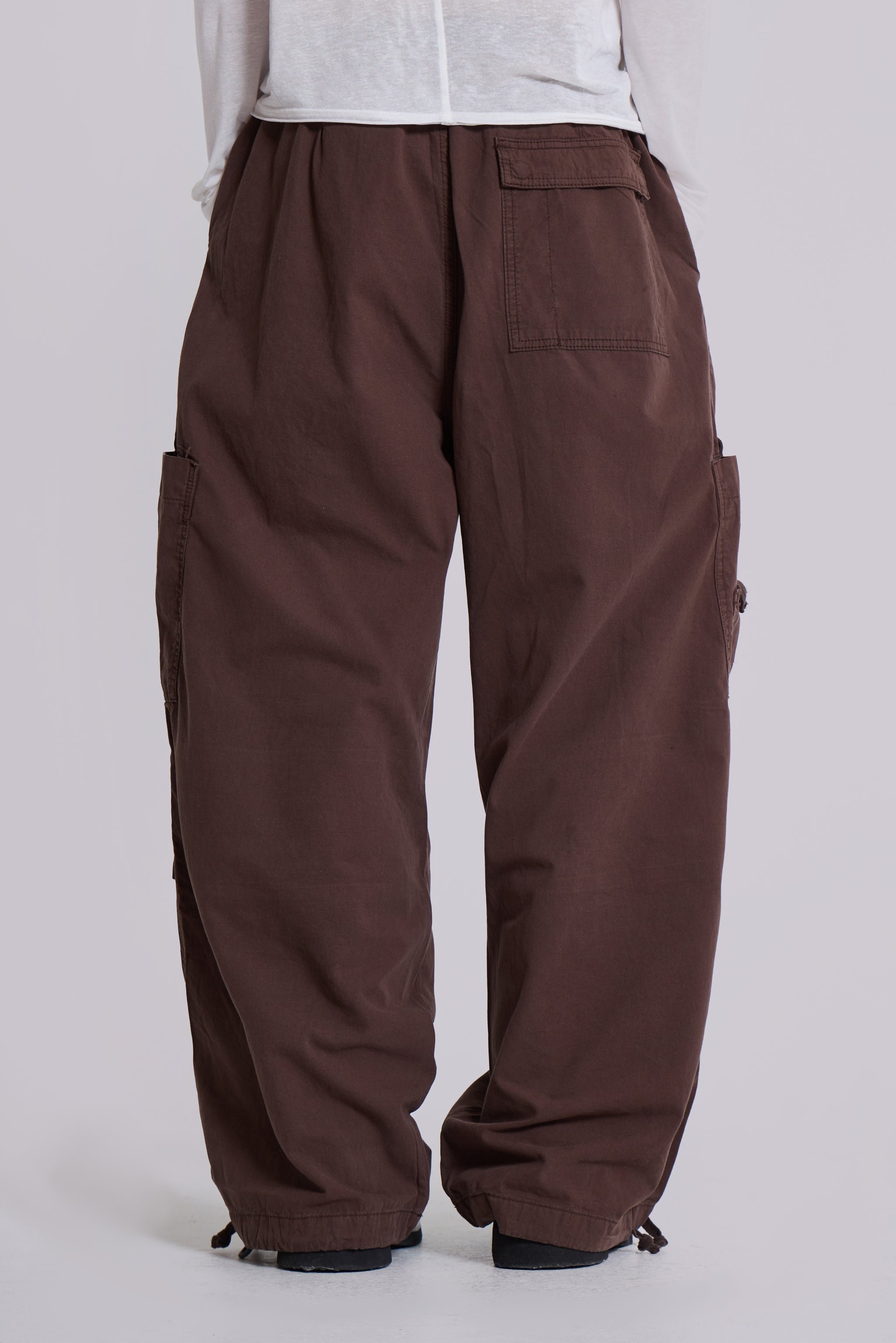 Brown Parachute Cargo Pants