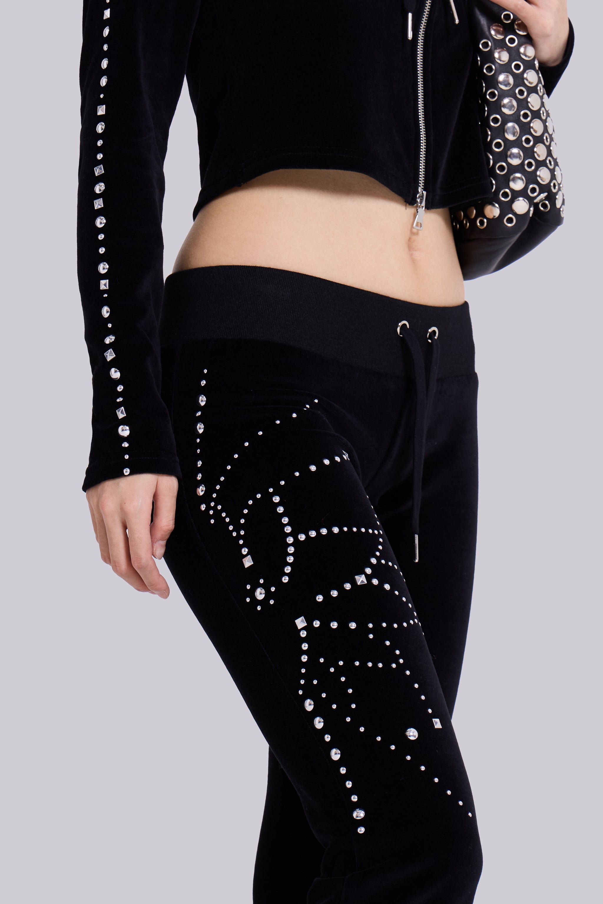 Superset Studded Velour Bootcut Trousers