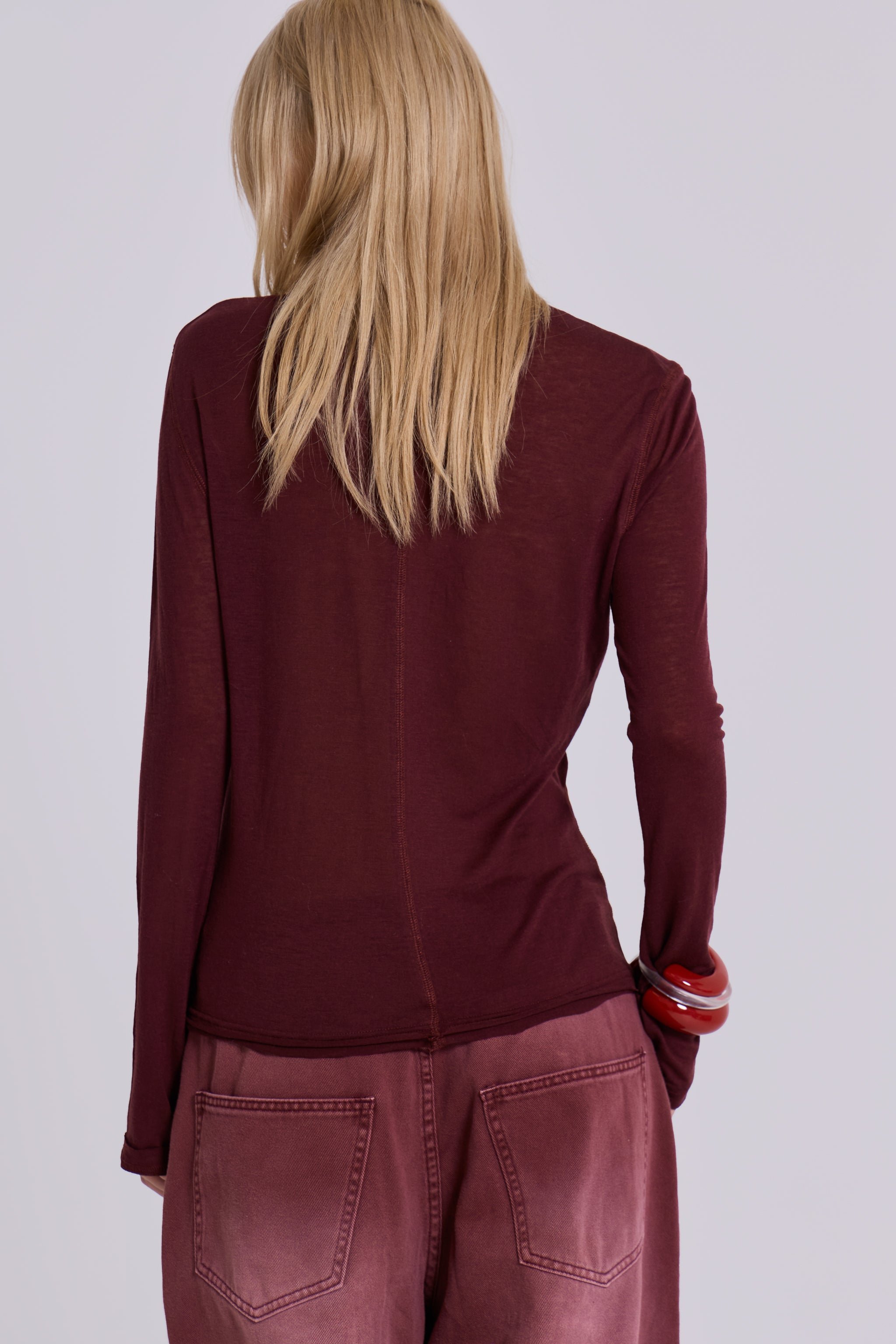 Burgundy Mist Long Sleeve Top