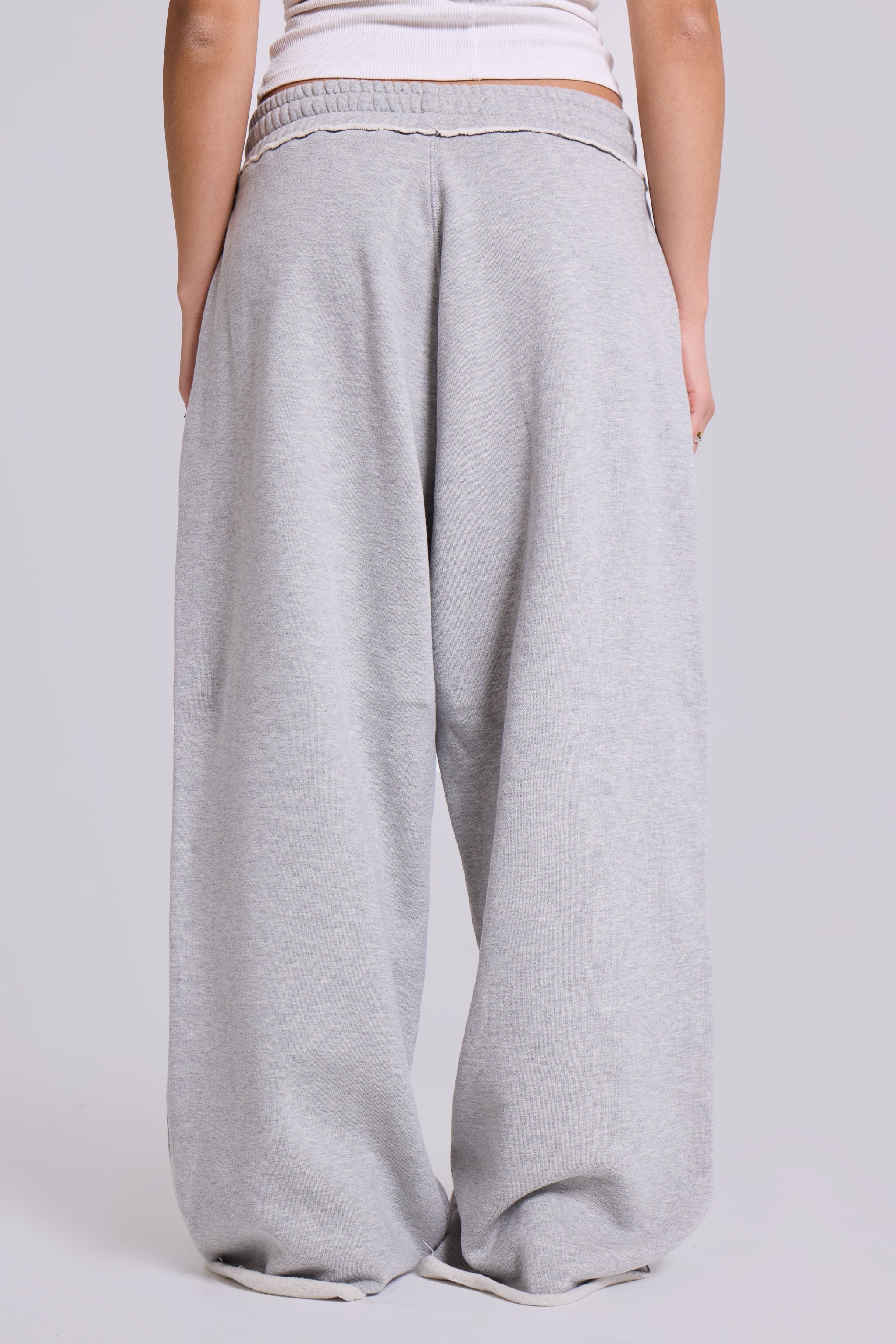 Petite Grey Marl Baggy Monster Joggers