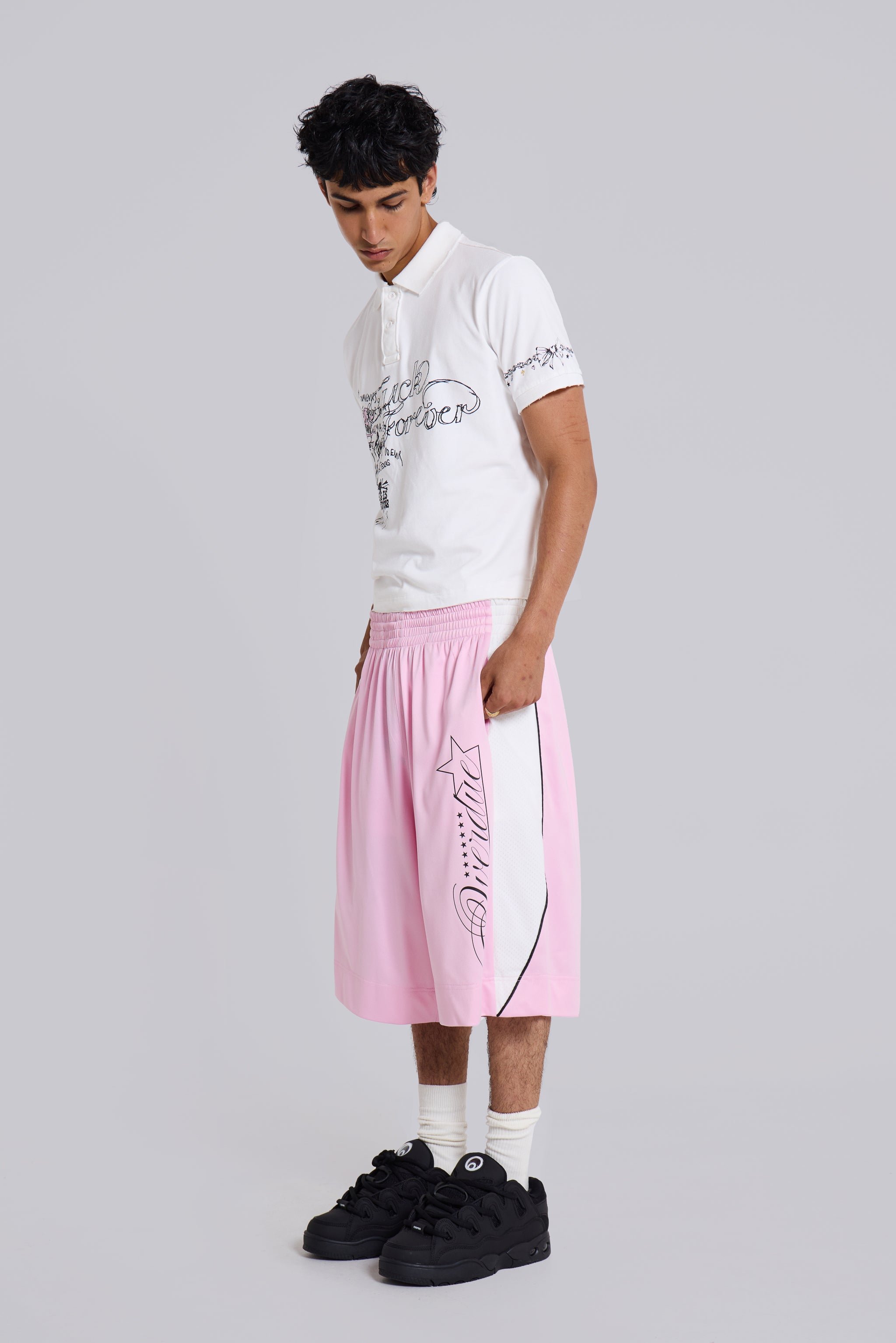 Pink Overdue Basketball Shorts