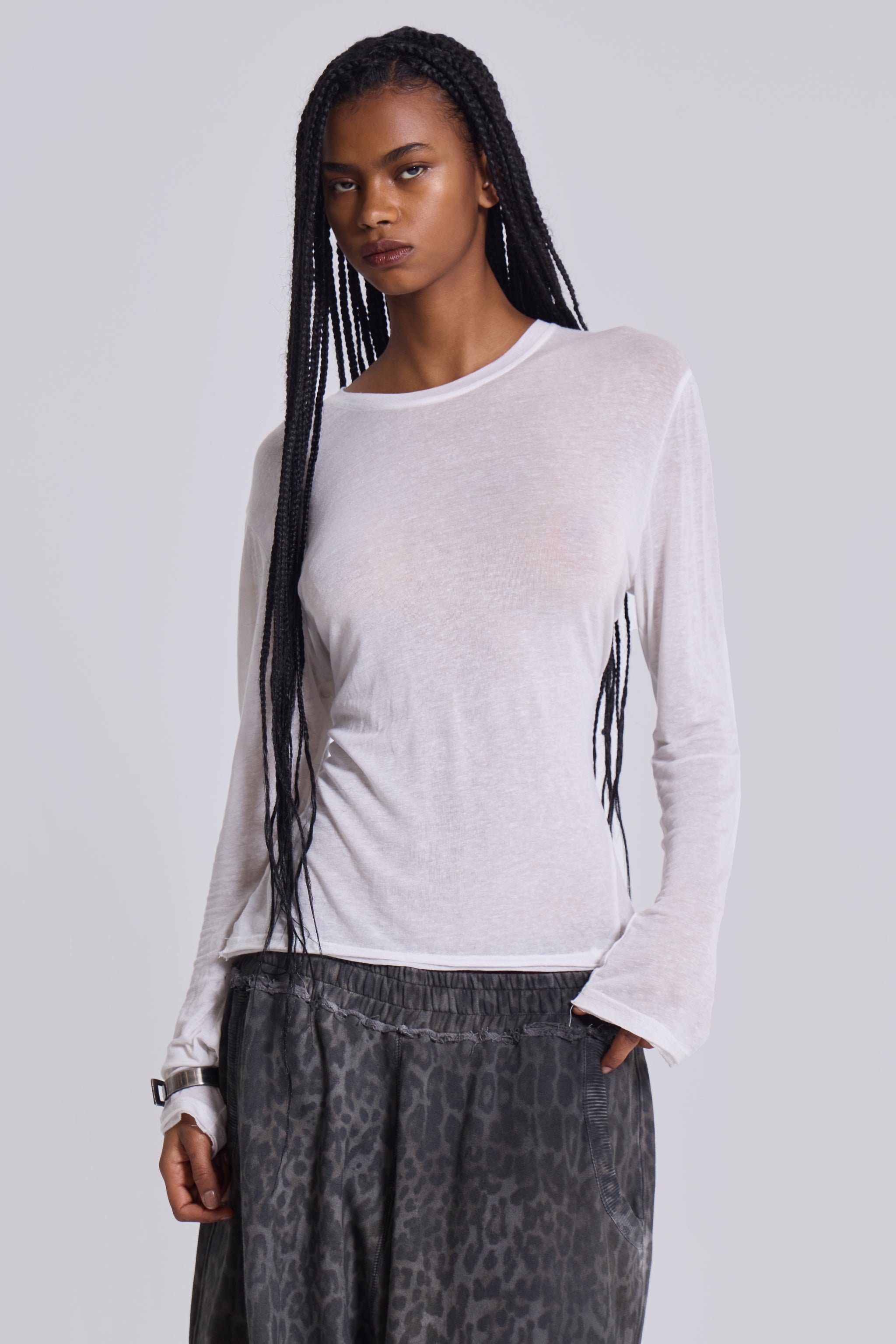 White Mist Long Sleeve Top