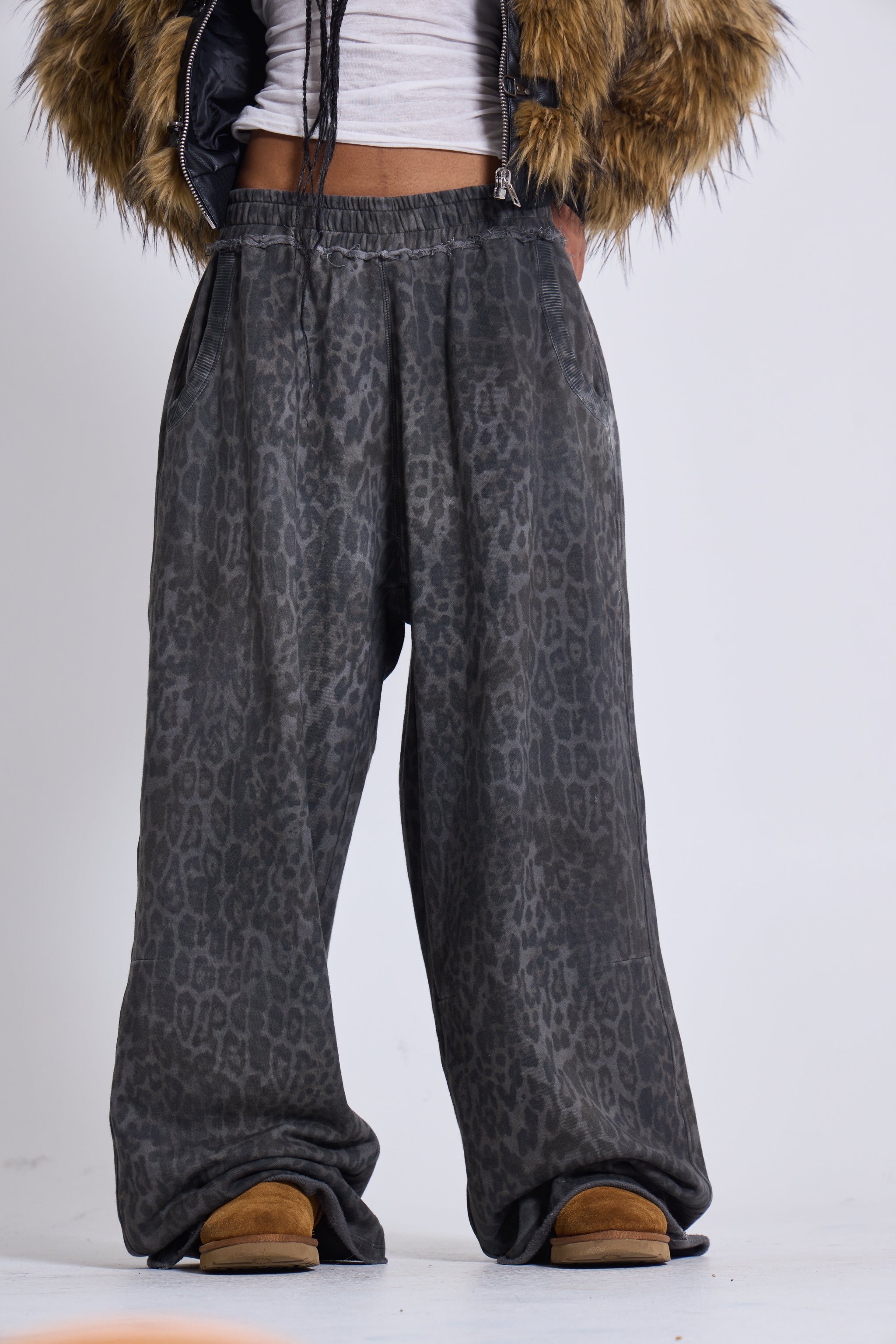 Charcoal Leopard Monster Joggers