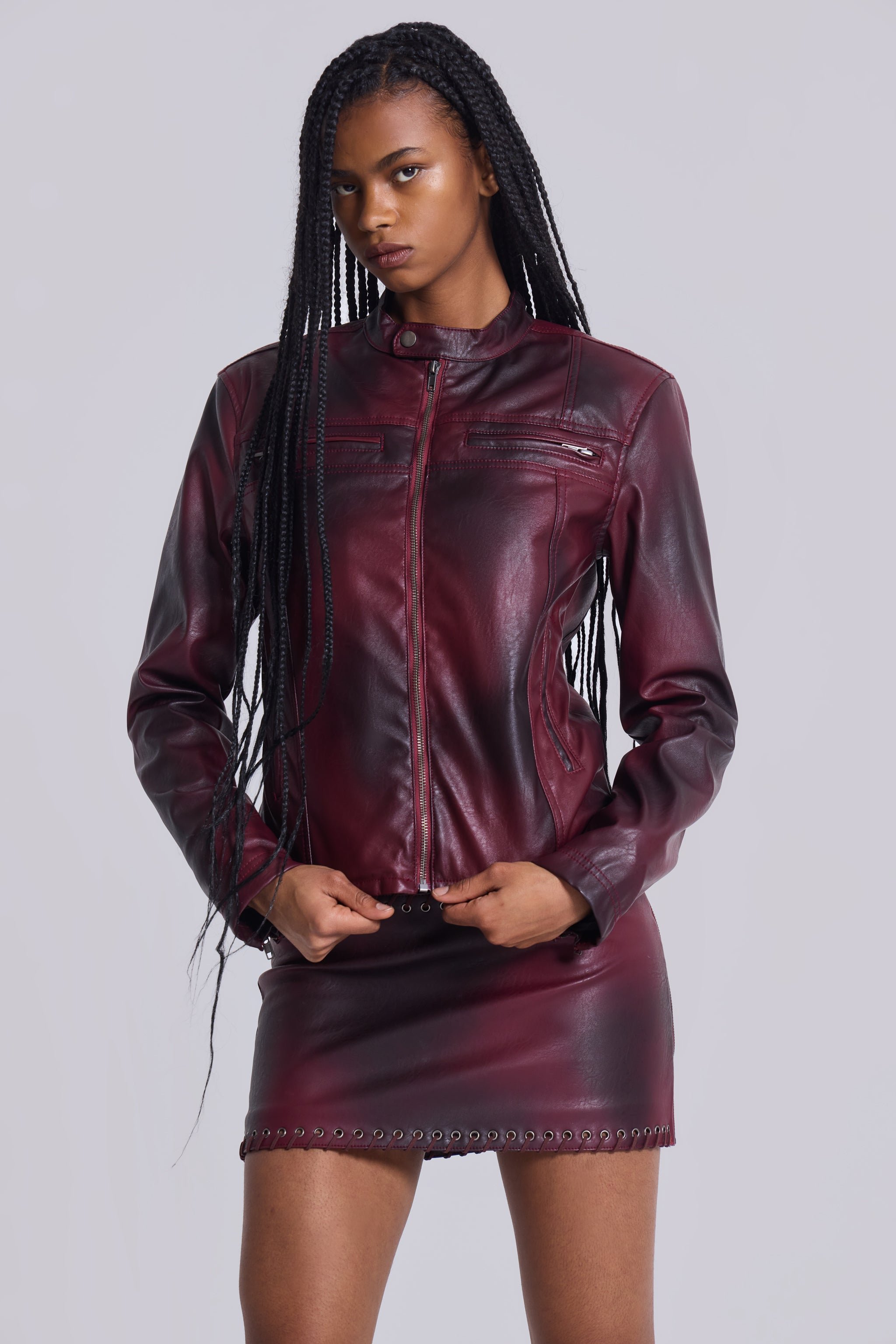 Lynx Faux Leather Mini Skirt