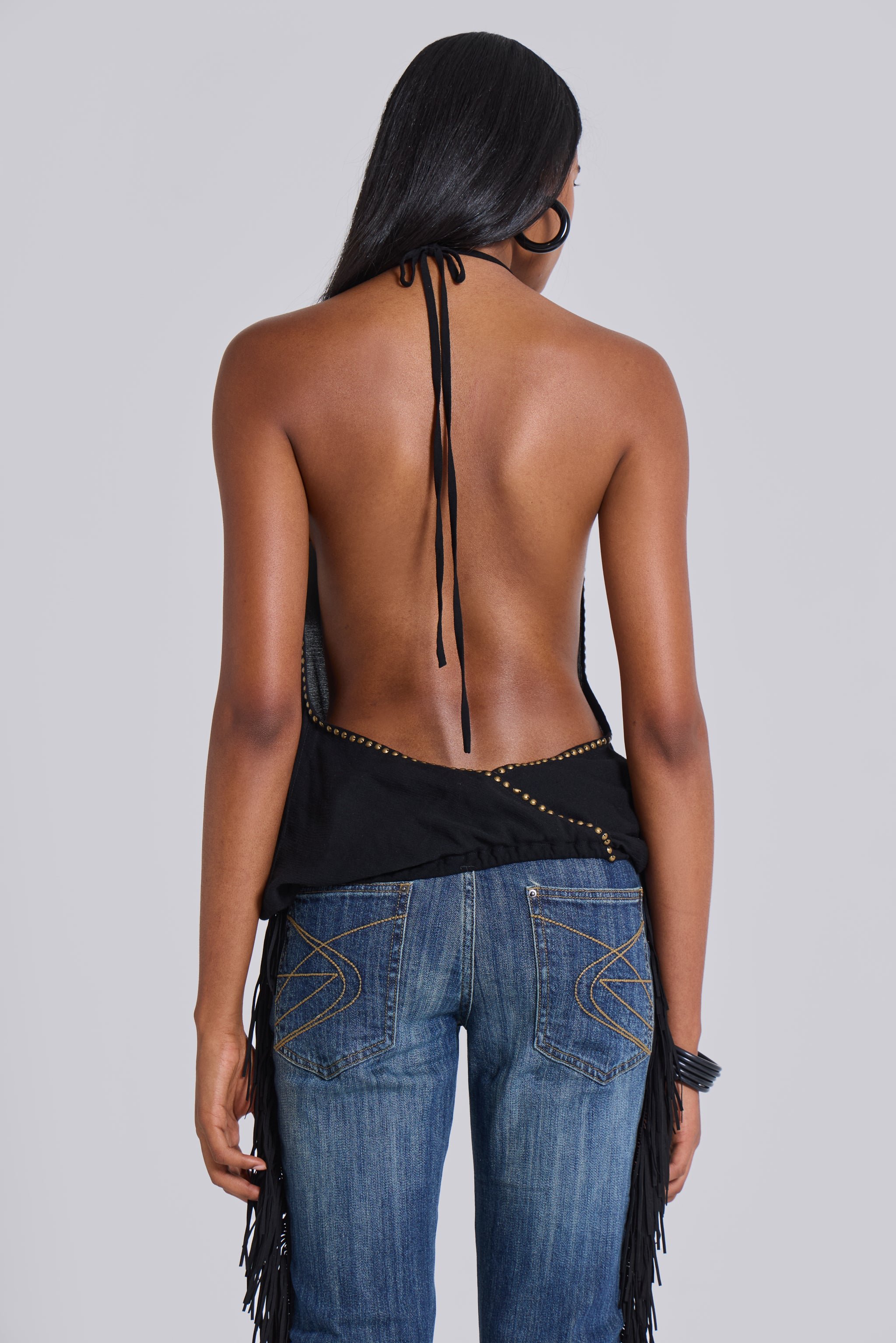 Tatiana Backless Studded Top