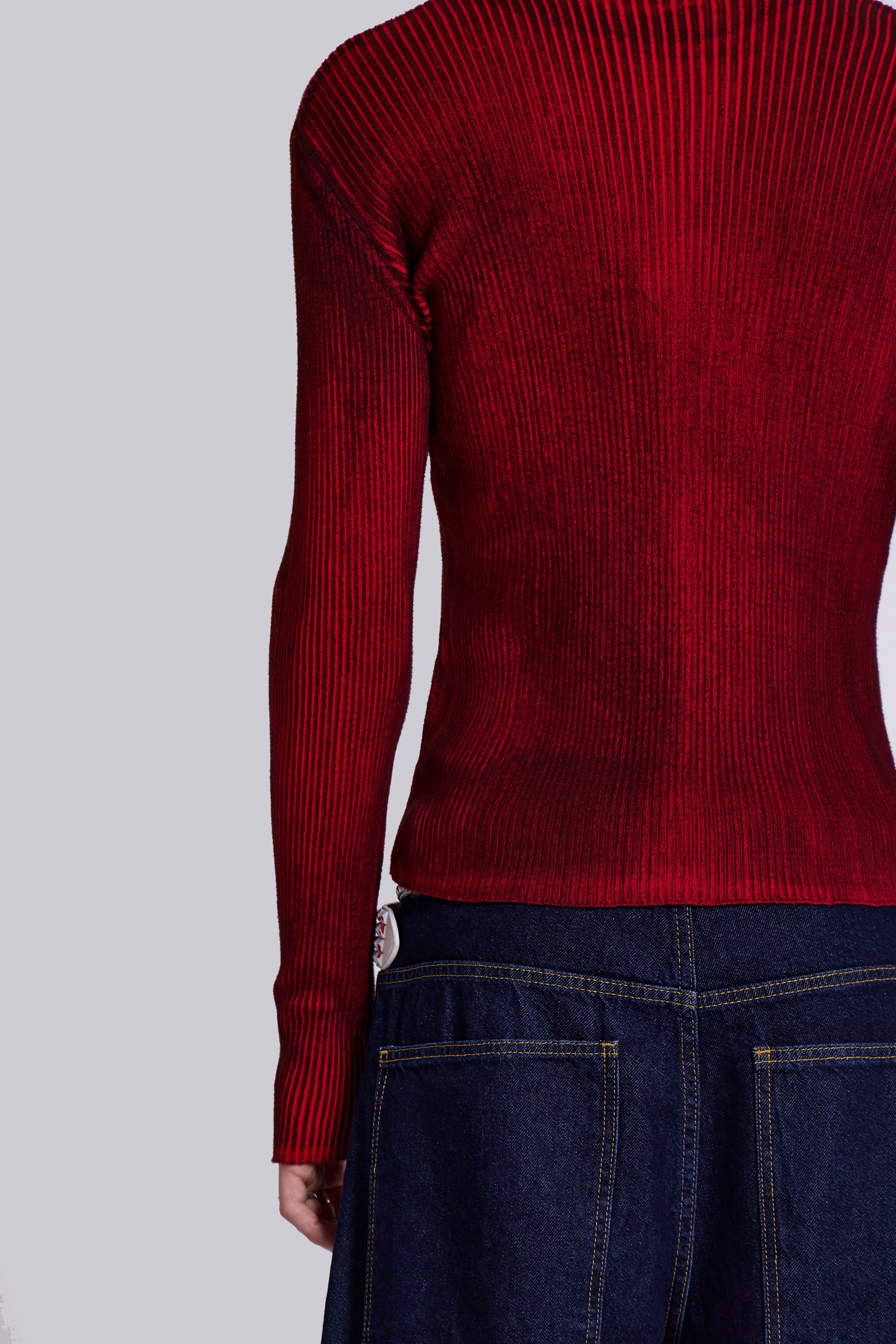 Red Scrape Knit