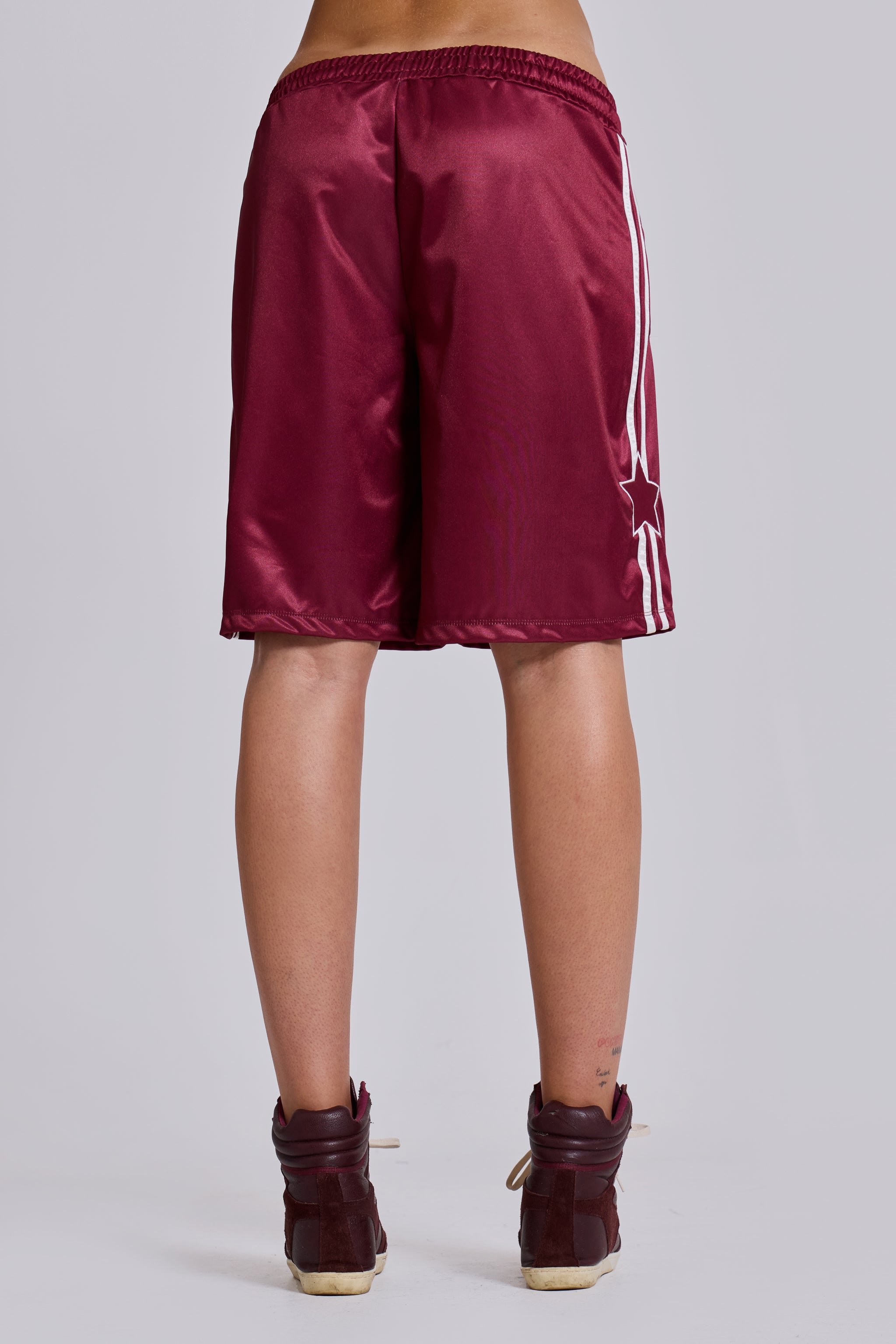 Burgundy Alyx Longline Football Shorts