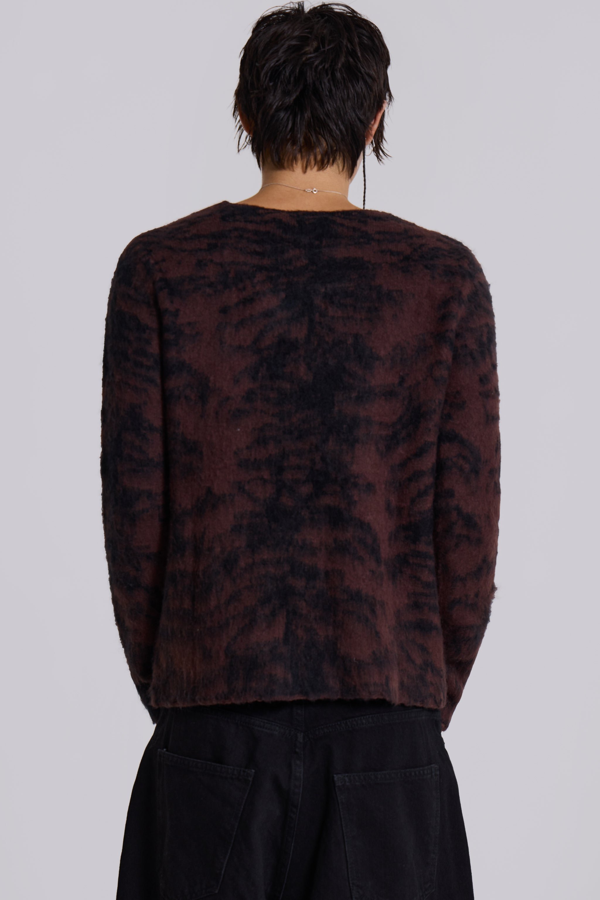 Brown Tiger Brushed Knit Jumper