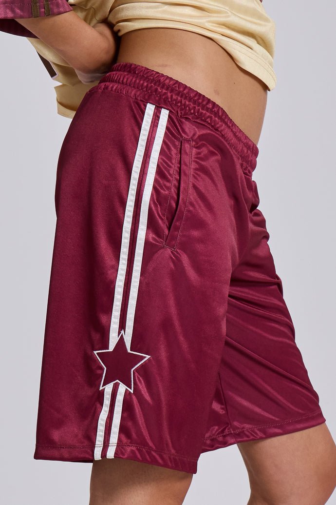 Burgundy Alyx Longline Football Shorts