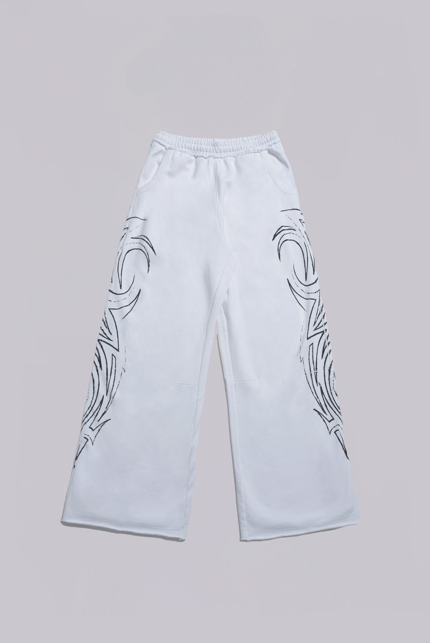 White Baggy Blade Joggers