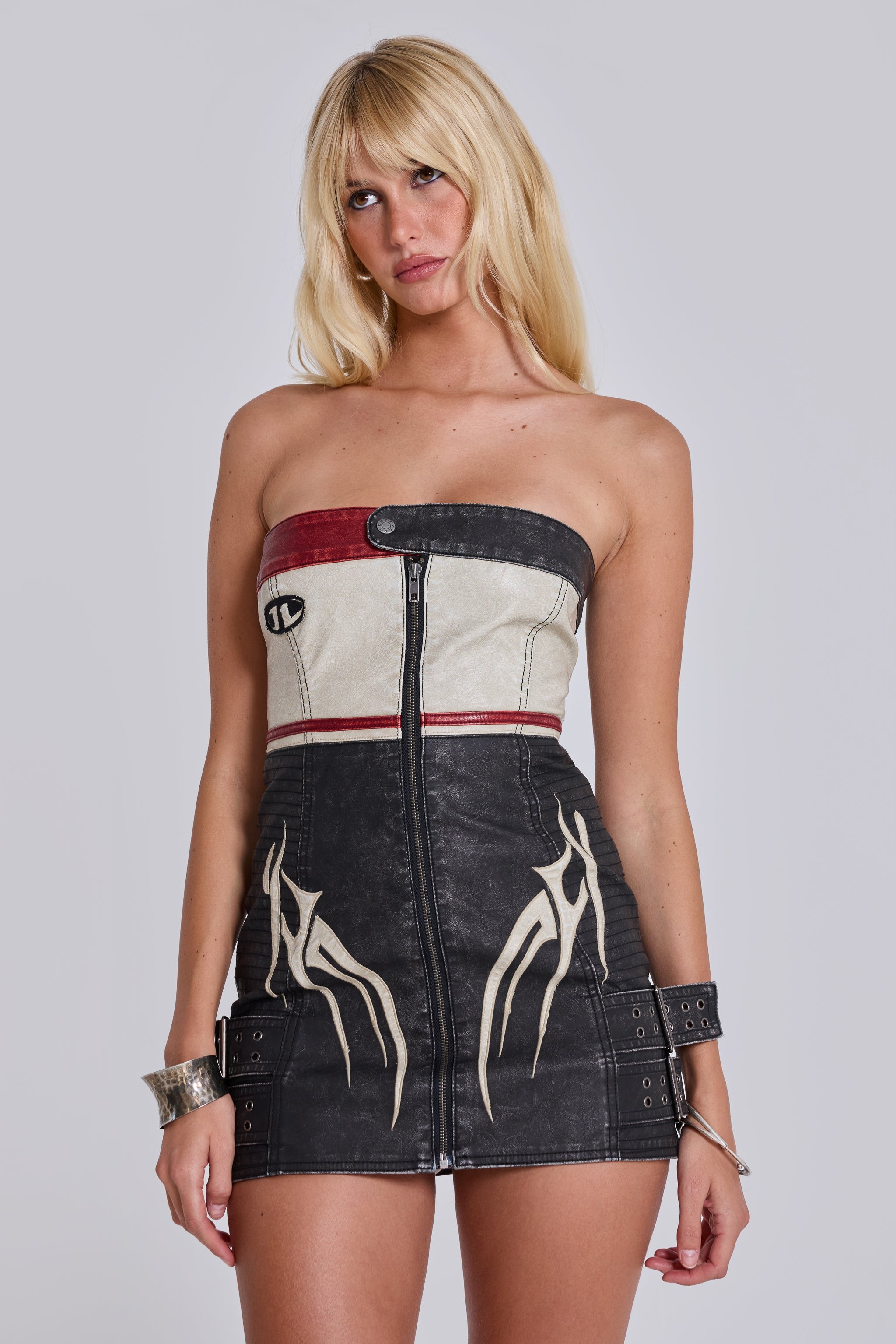 Xiva Motocross Faux Leather Dress