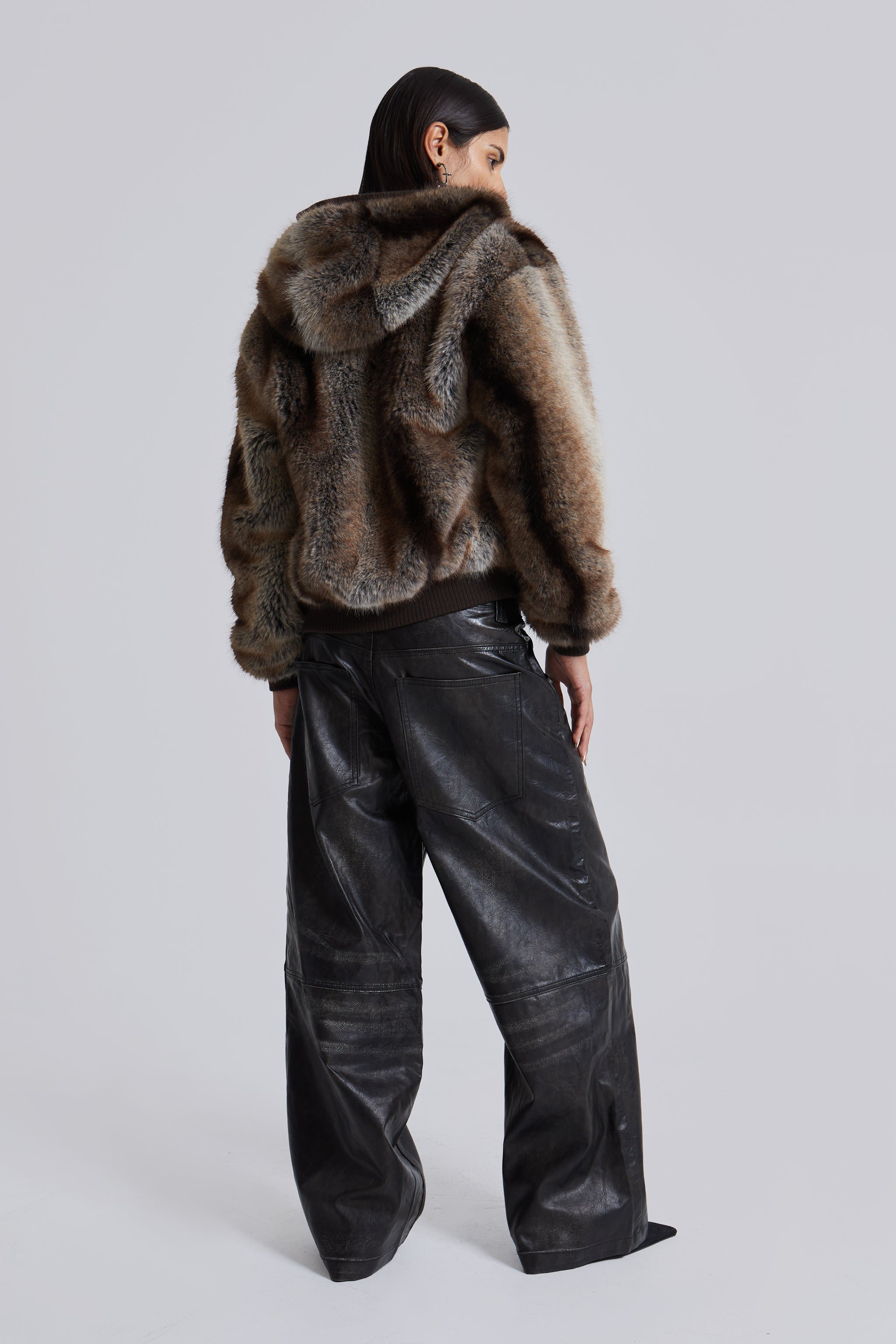 Bear Faux Fur Hooded Jacket