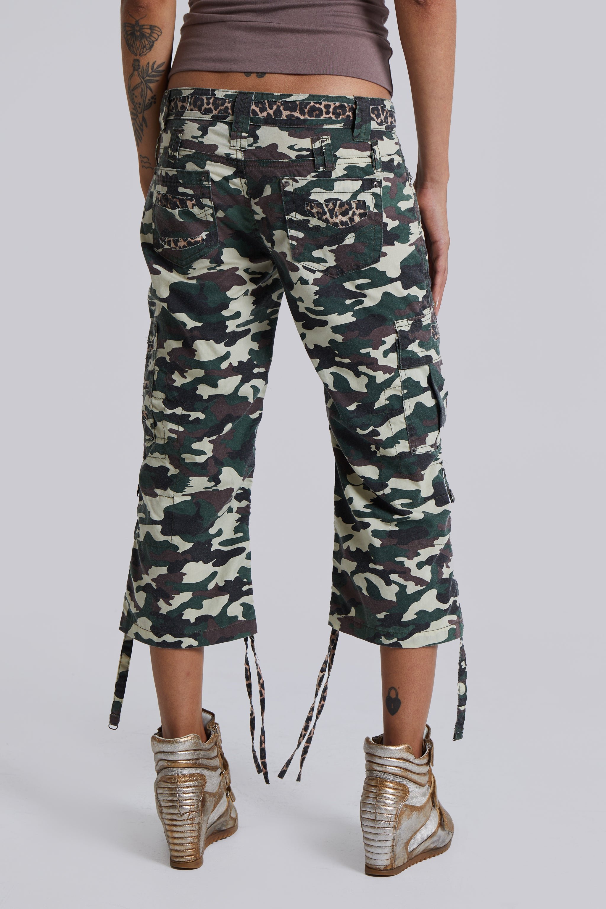 Stella Camo Leopard Cargo Capri Trousers