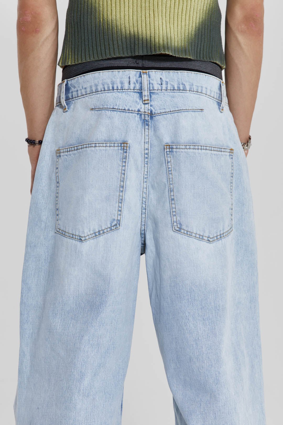 Bleached Blue Colossus Flare Jeans | Jaded London