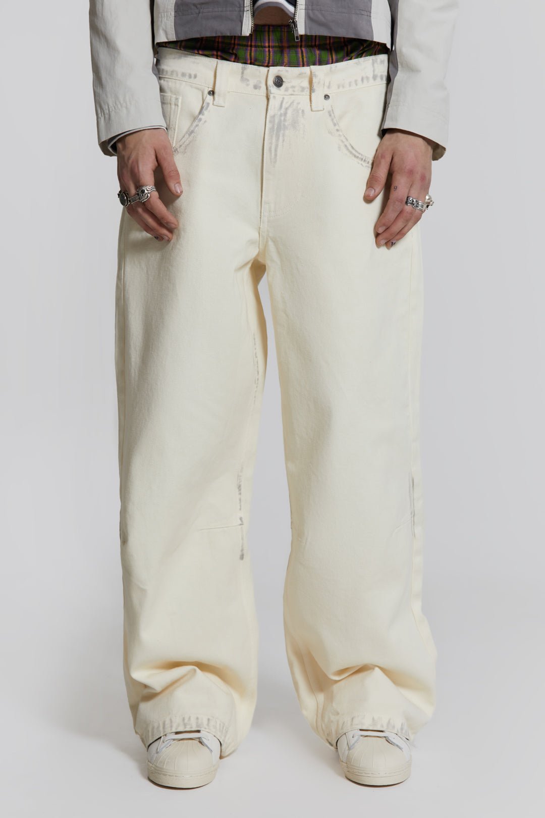 Dirty White Colossus Baggy Jeans