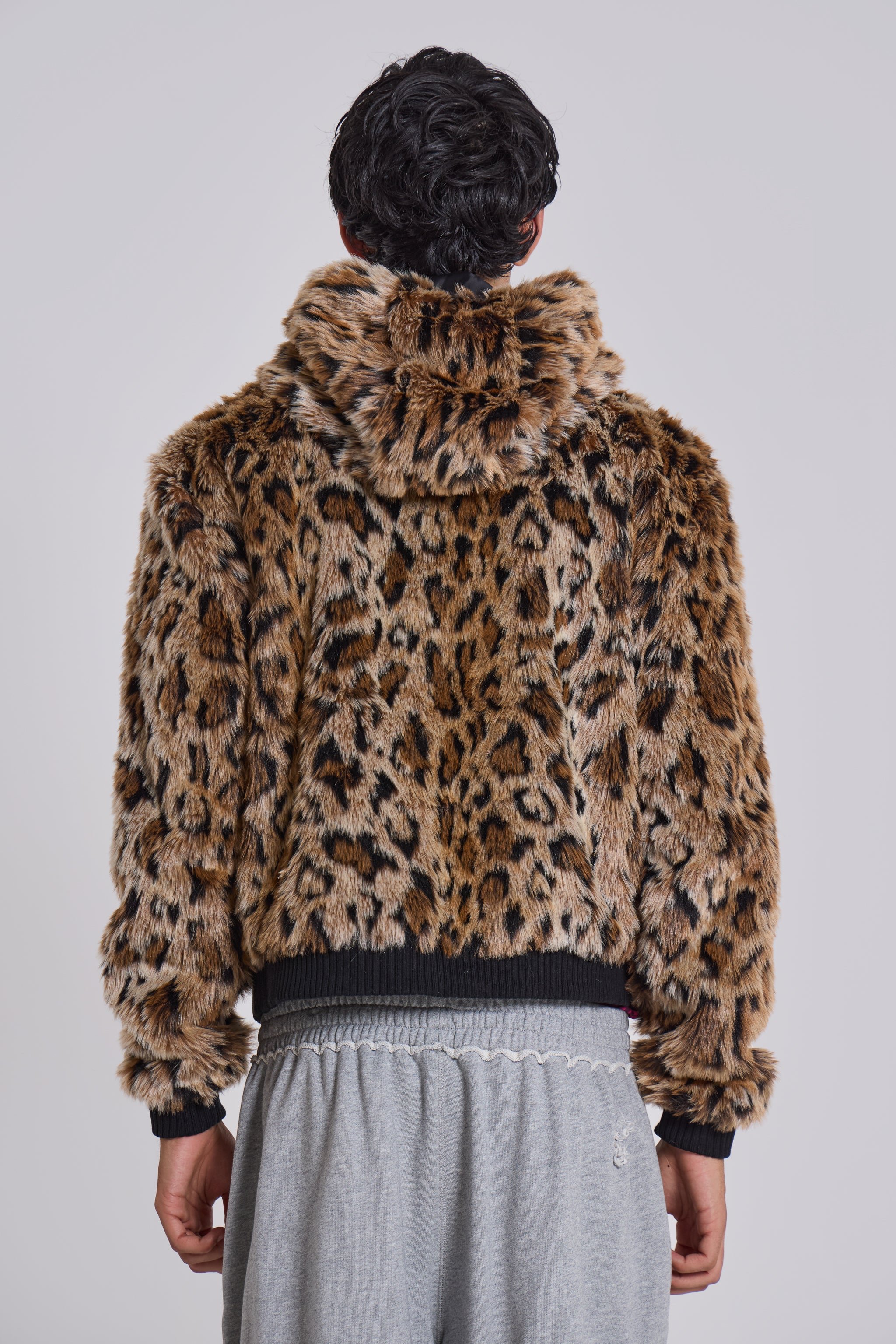 Leopard Faux Fur Hooded Mendoza Jacket