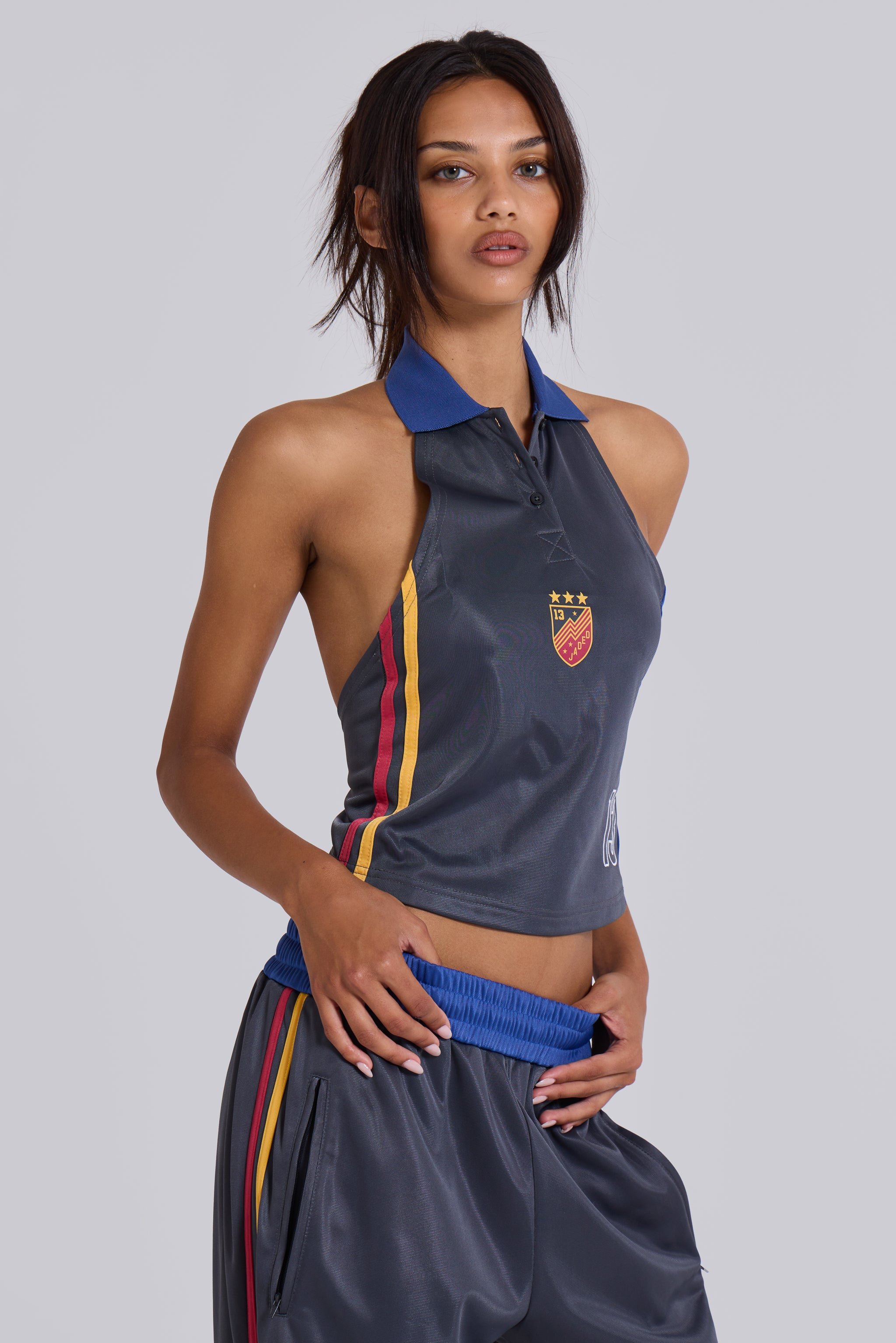 Pitchside Football Halter Polo Top