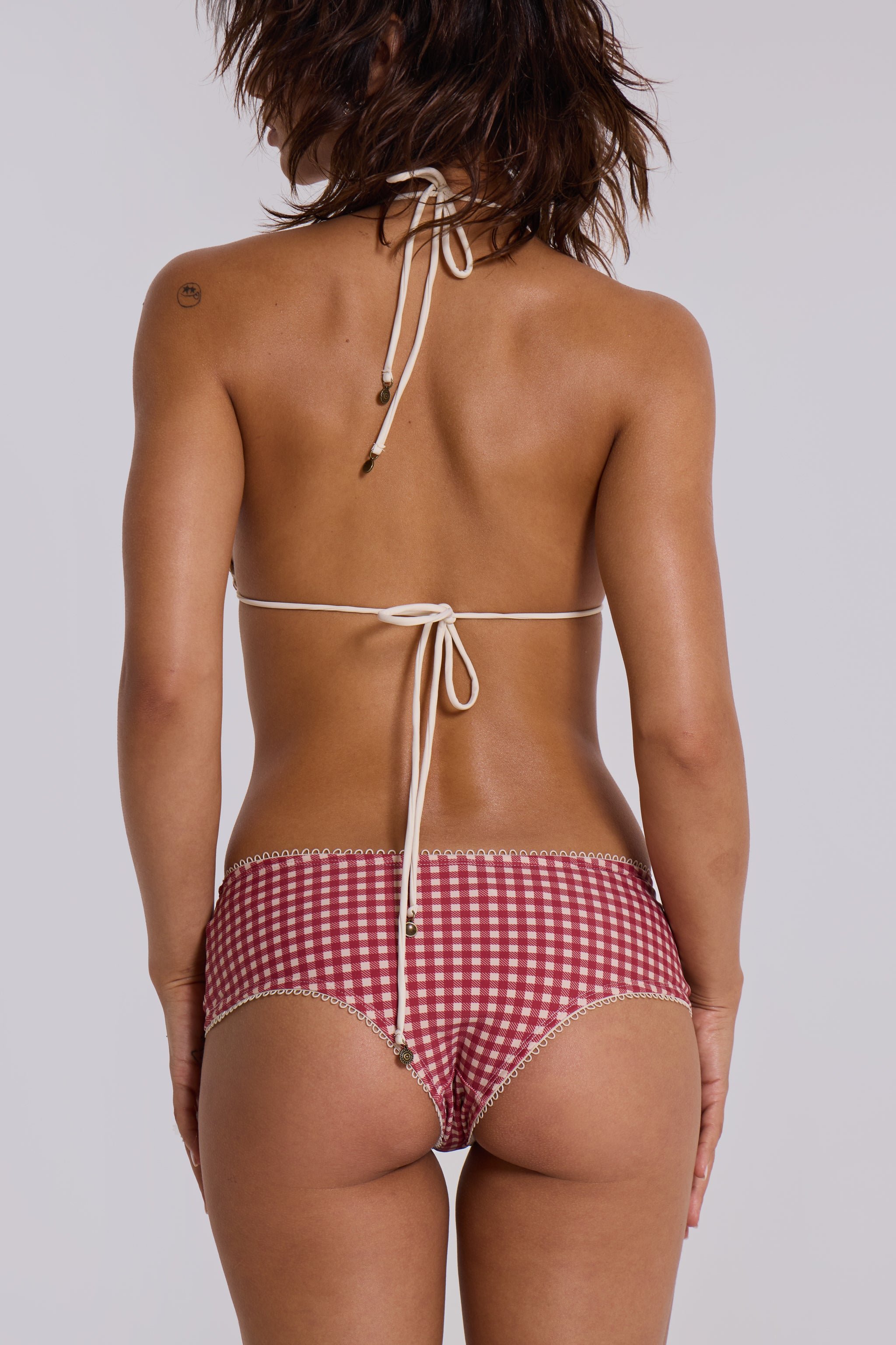Freda Gingham Triangle Bikini Top