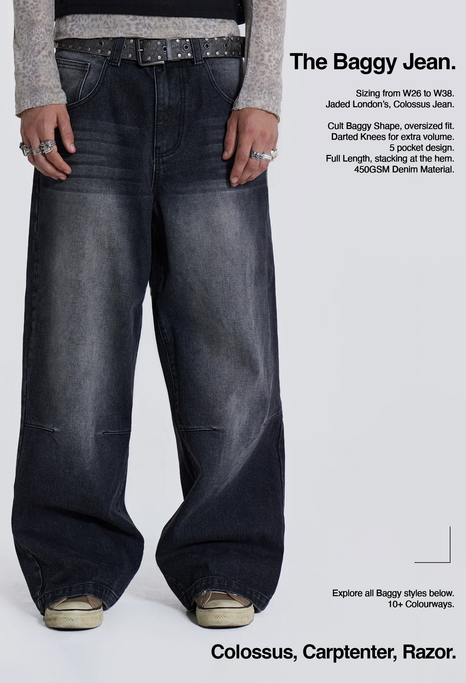 Sonic Embroidered Baggy Jeans
