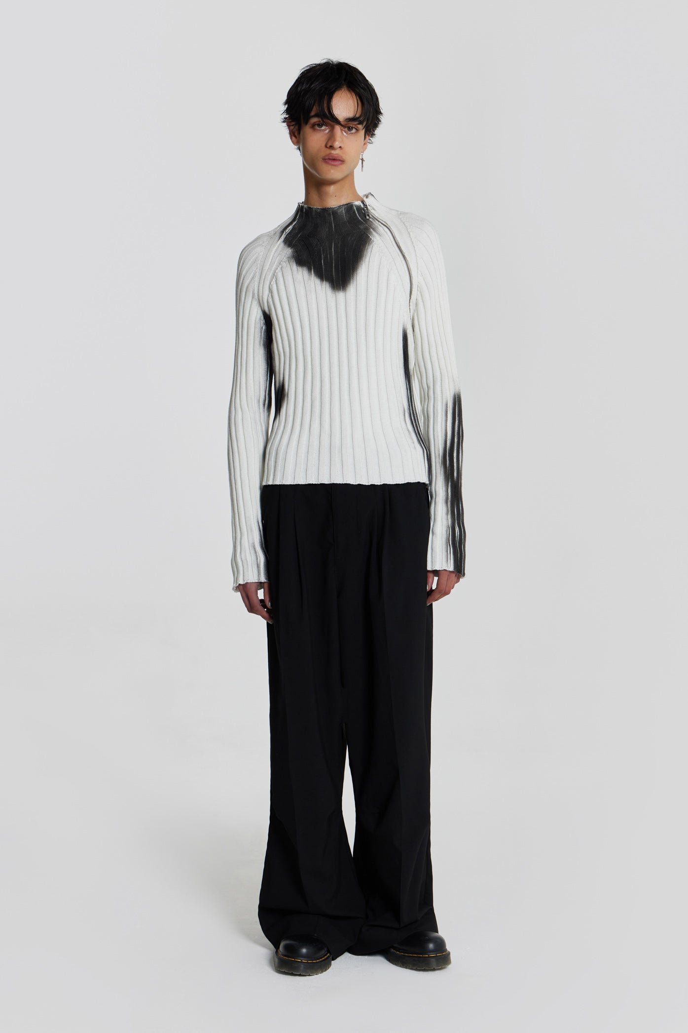 White Asymmetric Luster Knit | Jaded London