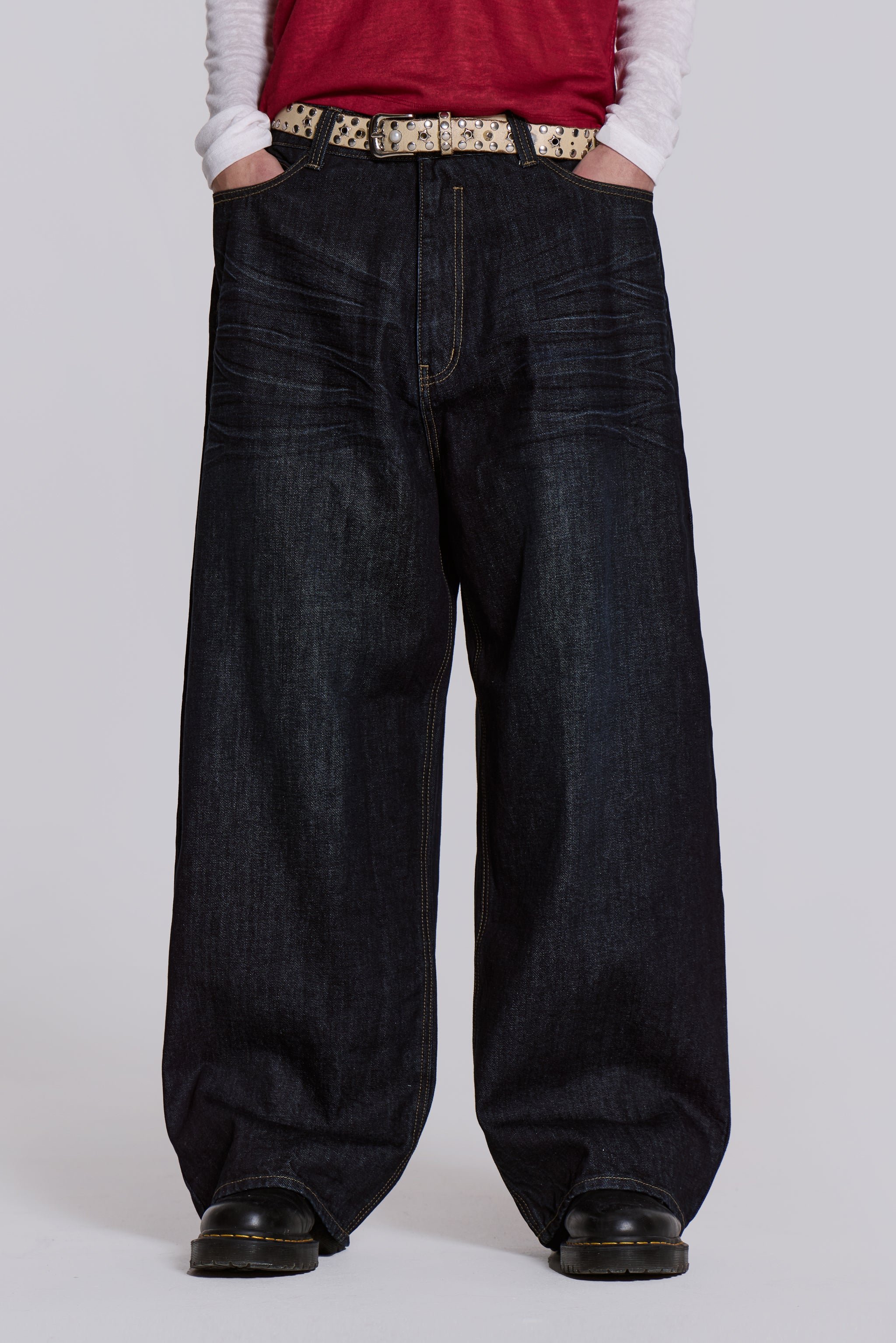 Creased Indigo XL Colossus Jeans | Jaded London