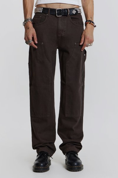 Brown Carpenter Jeans In Relaxed Fit | Jaded London