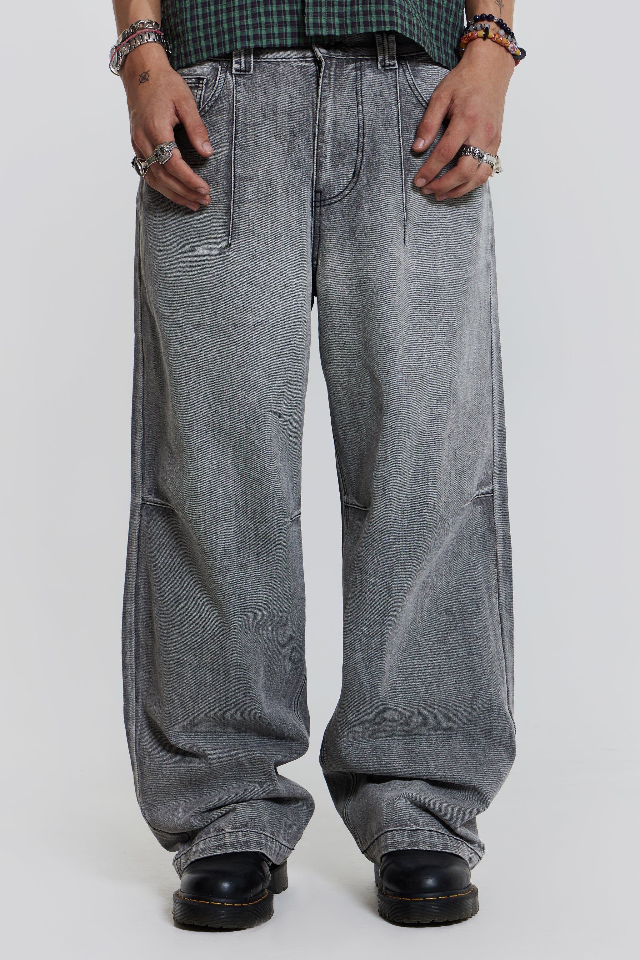 Shop Grey Acid Razor Jeans | Jaded London | Clothing