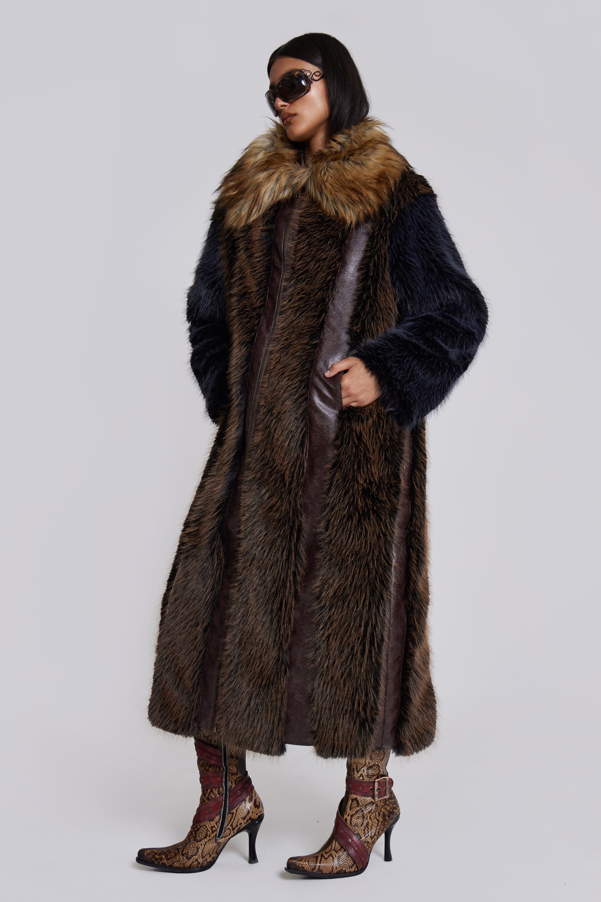 Shop Agyness Faux Fur Coat | Jaded London | Clothing