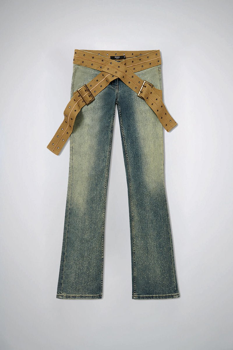 Sold Jaded London high waisted patchwork denim jeans co-ord