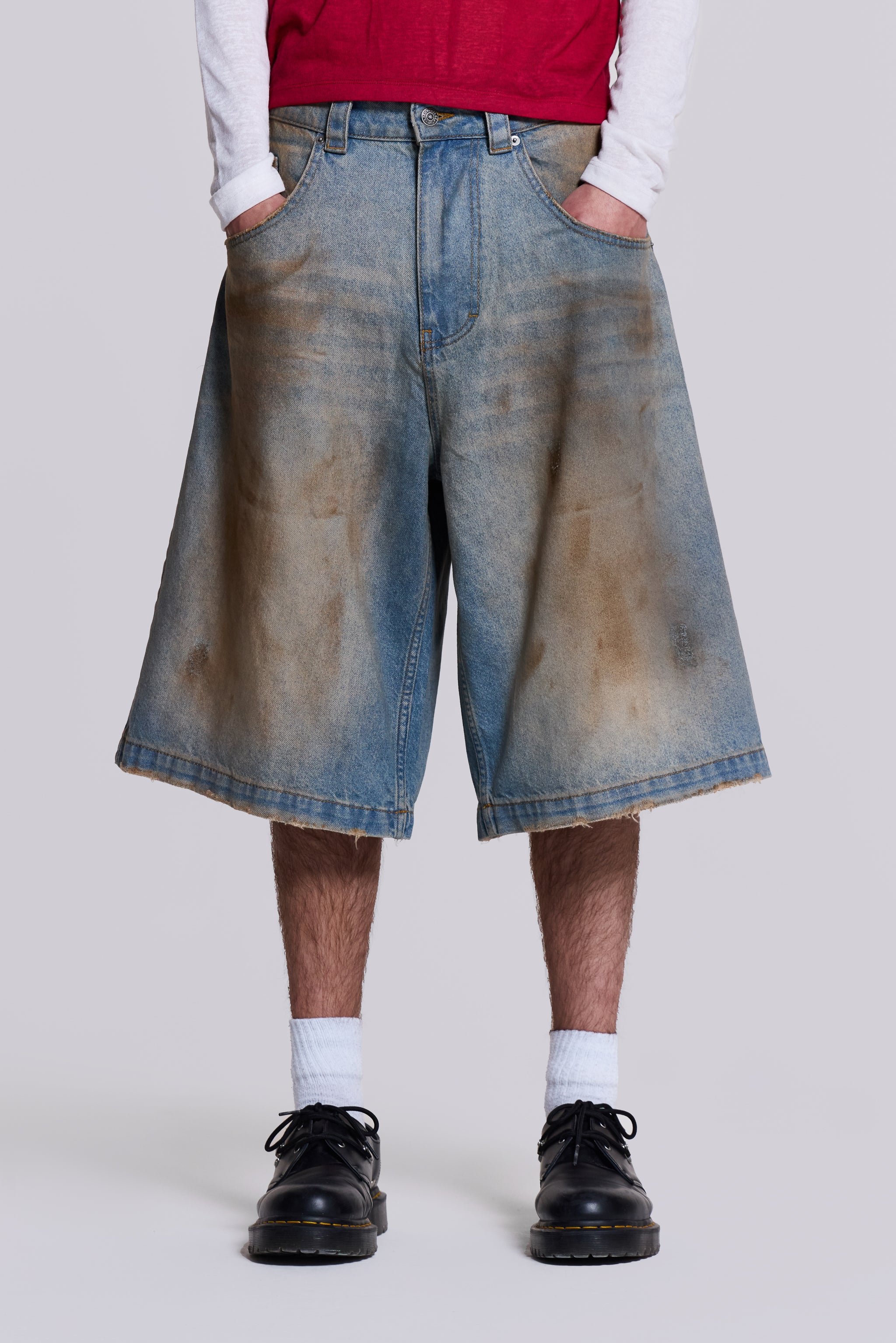 Shop Mud Wash Colossus Jorts | Jaded London | Clothing