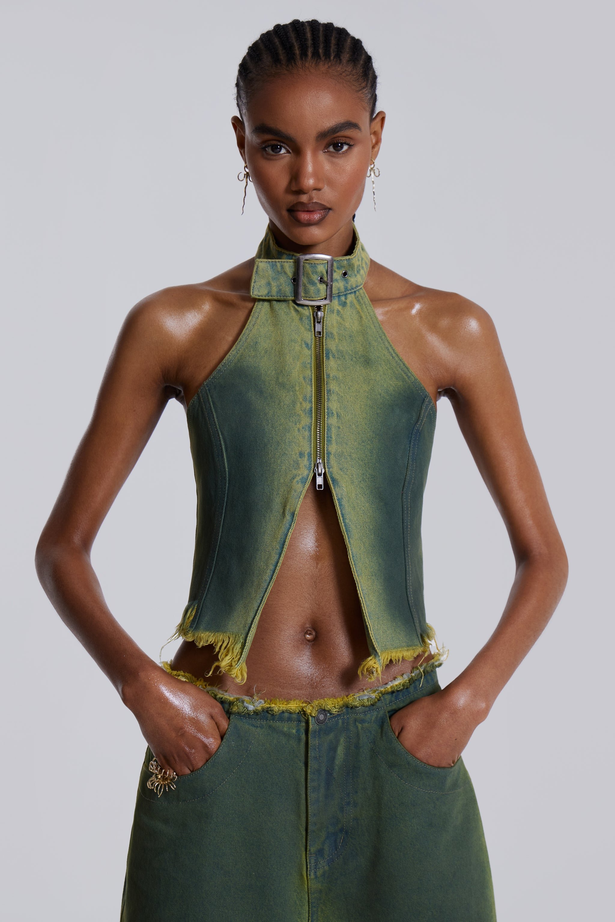 Green store buckle top