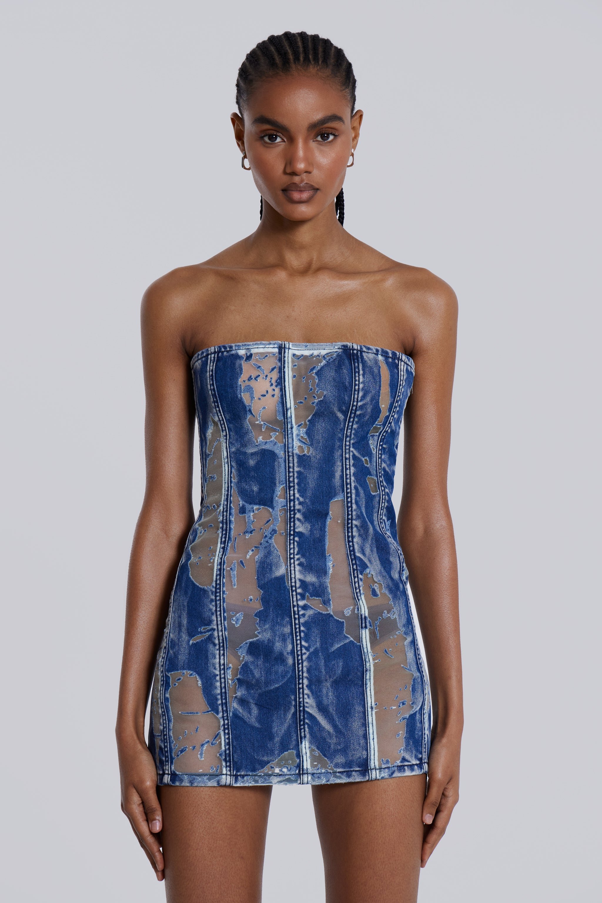 Shop Zion Denim Corset Mini Dress | Jaded London | Clothing