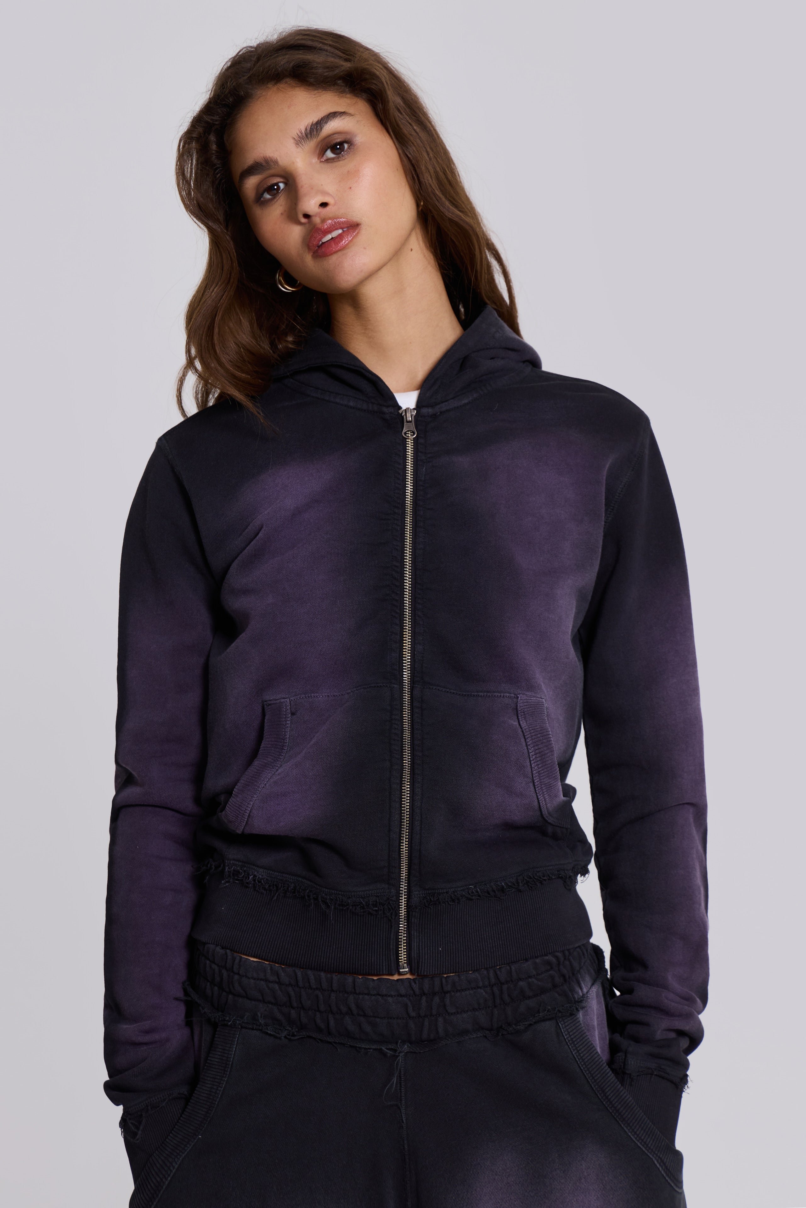 Deep Purple Fade Mini Monster Hoodie | Jaded London