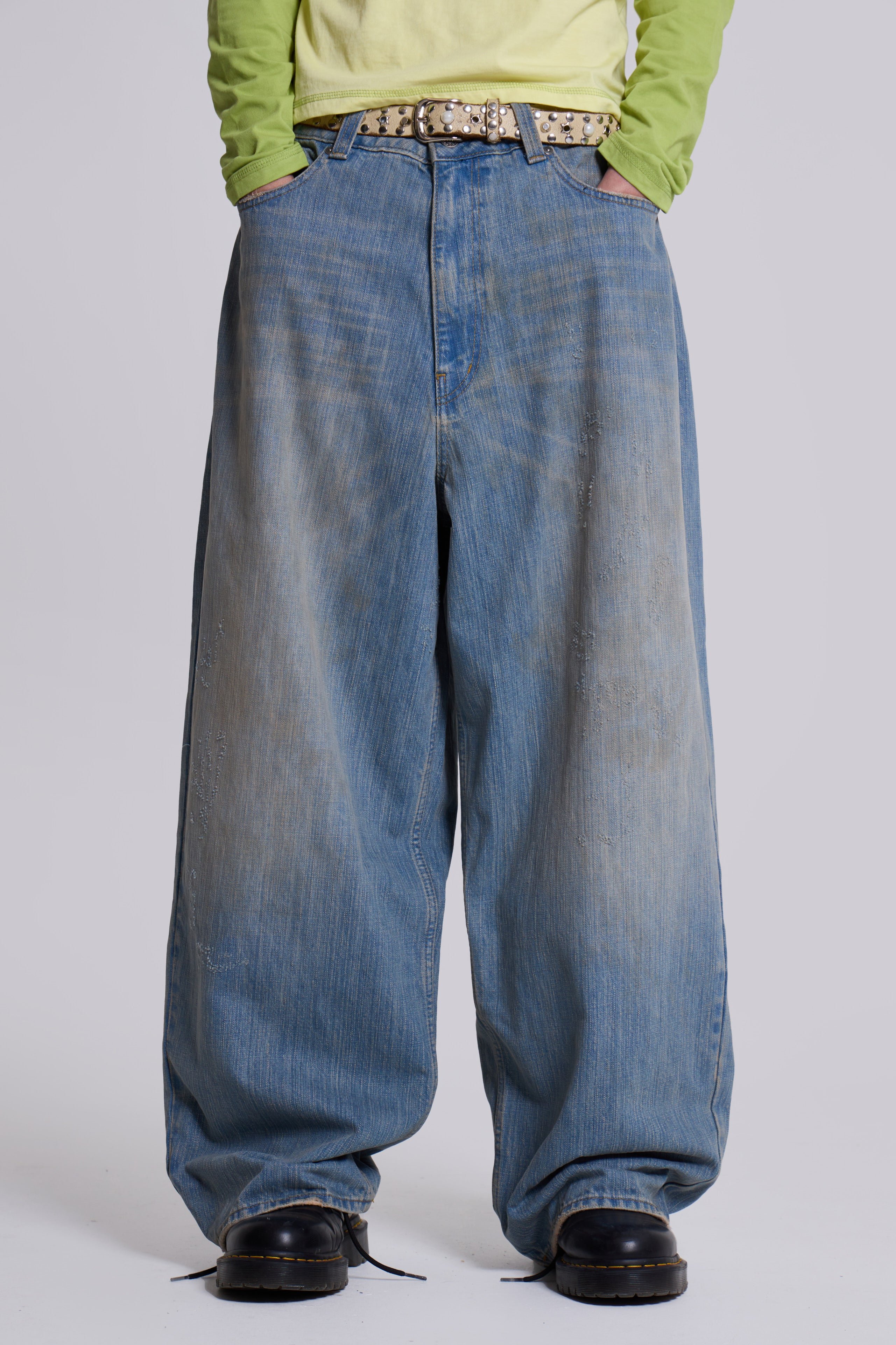 Shop Light Wash Slub XL Colossus Jeans | Jaded London | Clothing