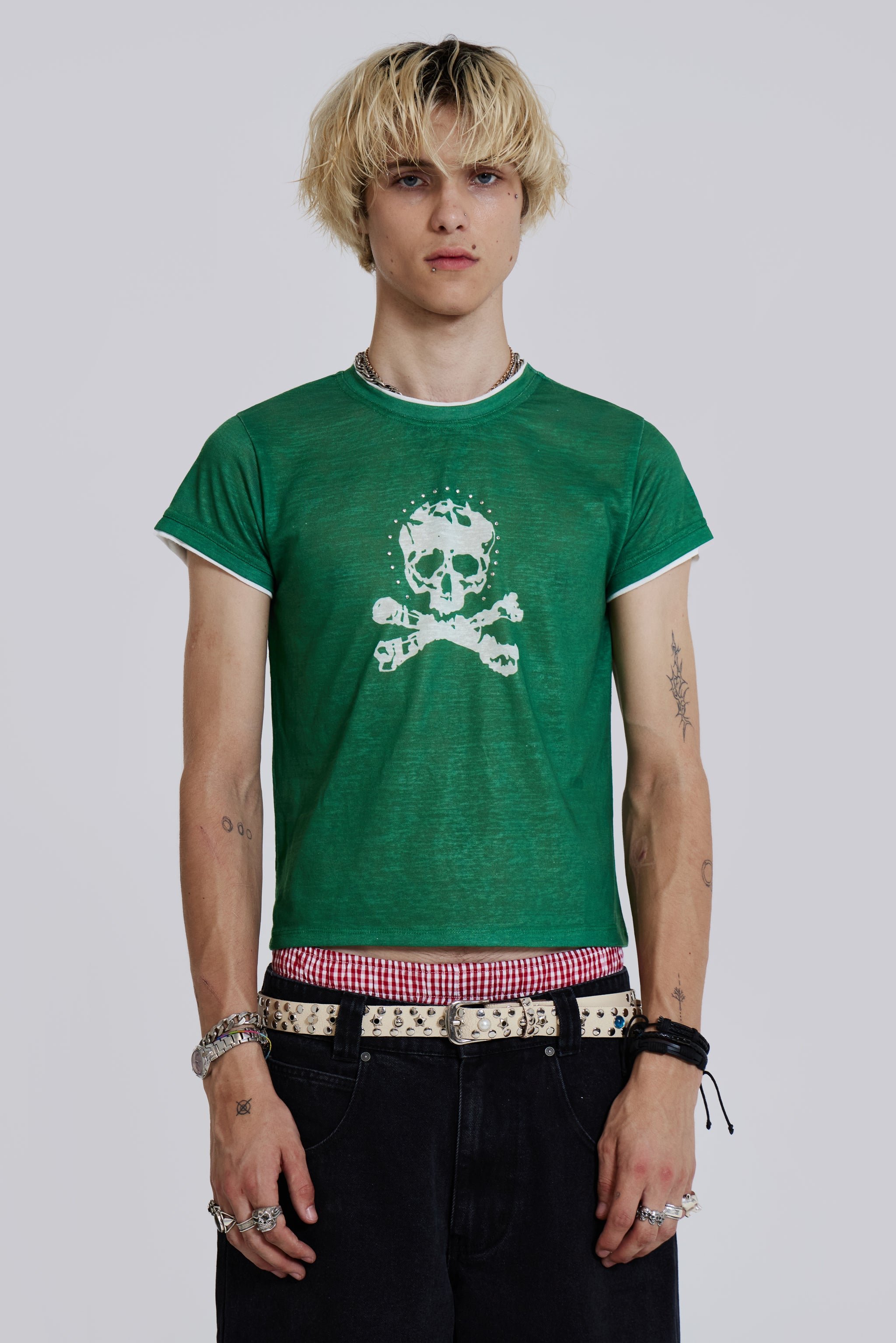 Green Skull T-shirt | Jaded London