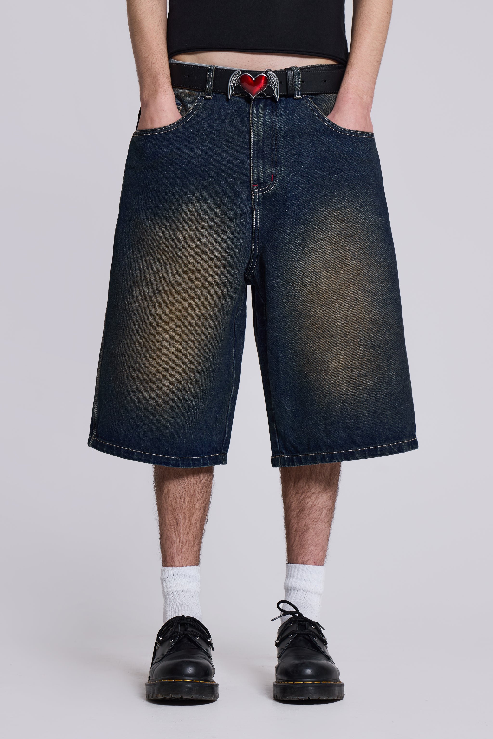 Shop Bronx Jumbo Fit Denim Jorts | Jaded London | Clothing