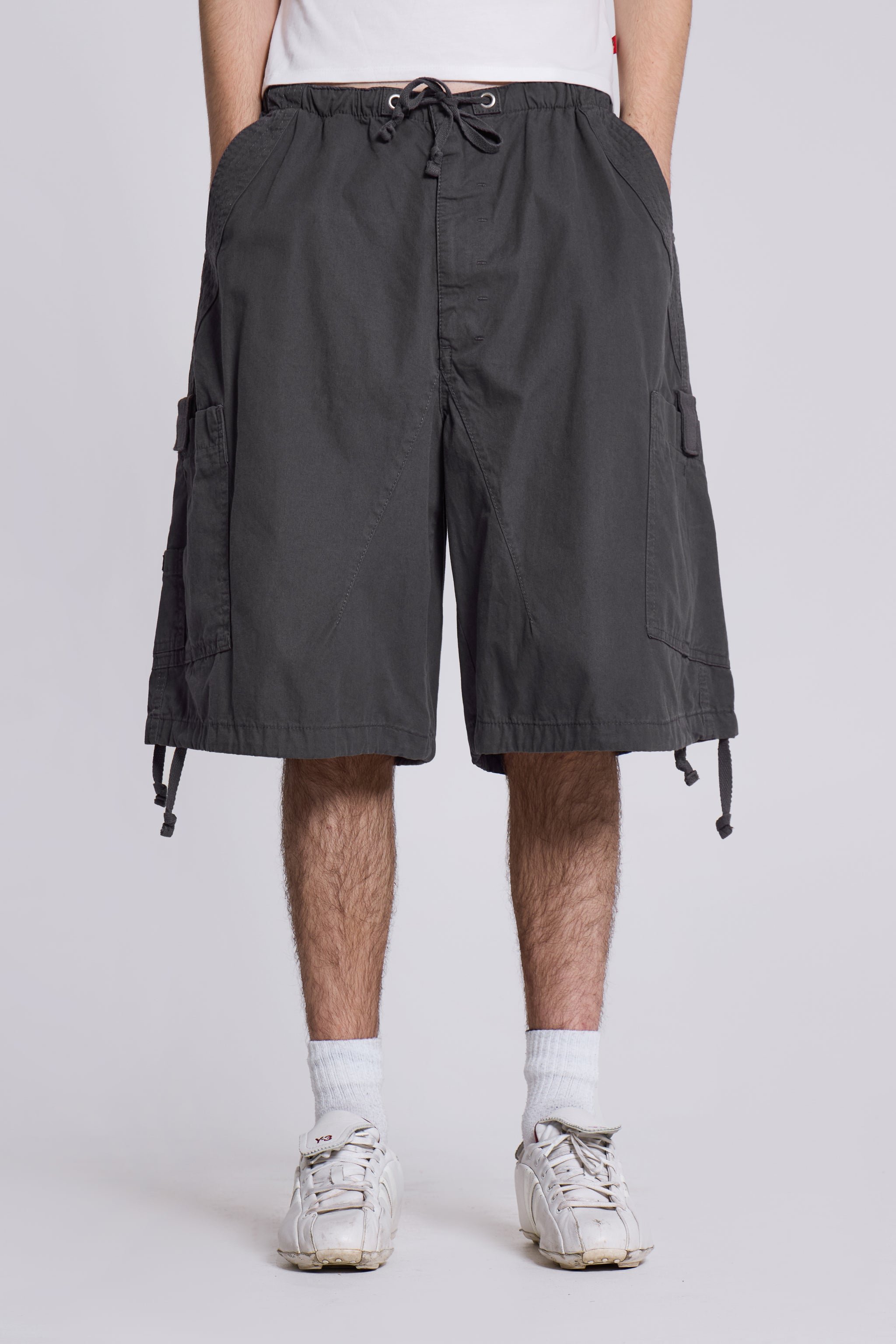 Vintage Grey Oversized Cargo Shorts | Jaded London