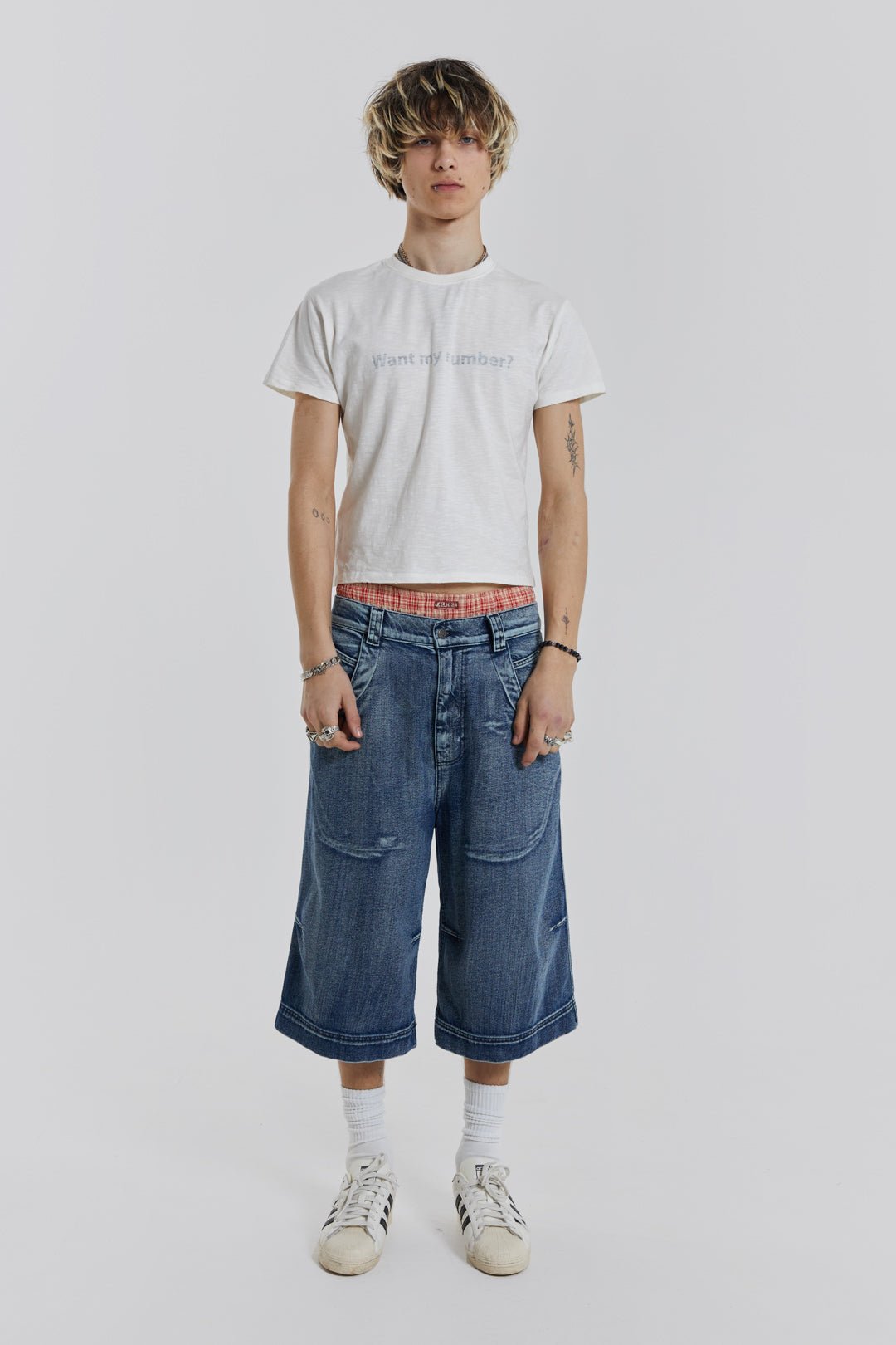 Axle Acid Wash Denim Jorts | Jaded London